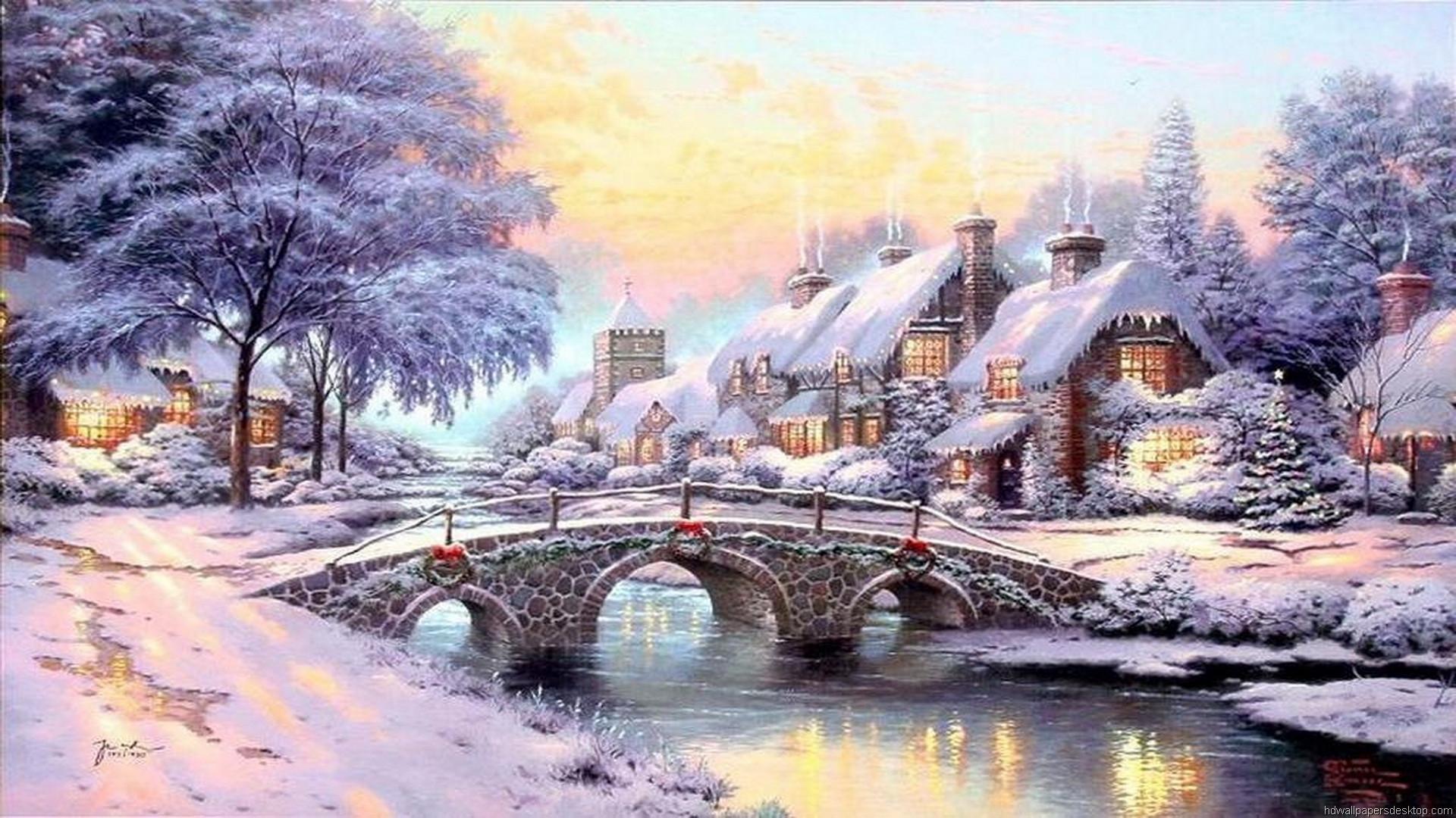 Thomas Kinkade Christmas Wallpapers Top Free Thomas Kinkade Christmas