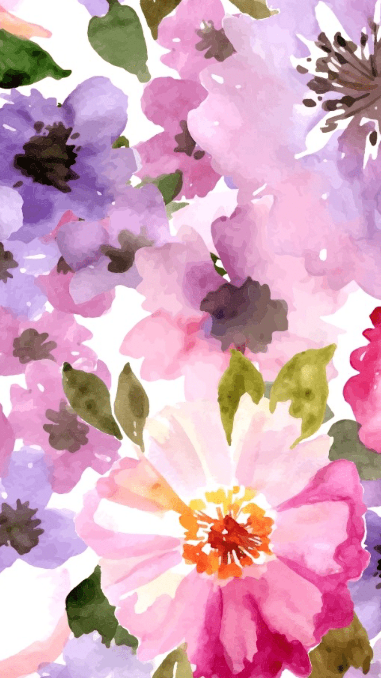 Watercolor Flowers Phone Wallpapers Top Free Watercolor Flowers Phone