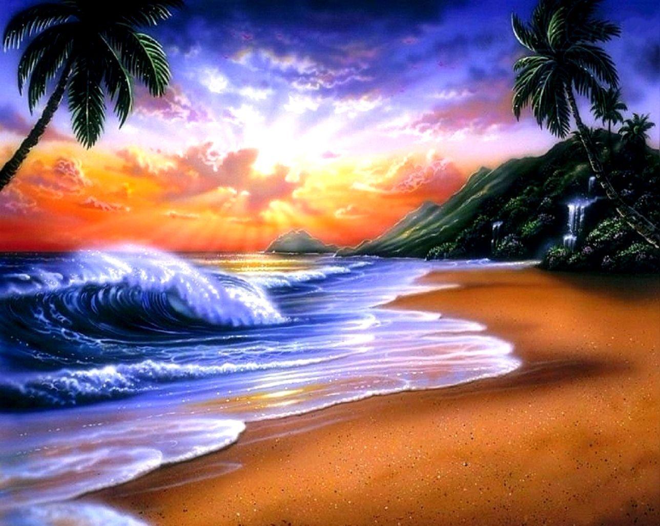 Beach Paintings Wallpapers Top Free Beach Paintings Backgrounds