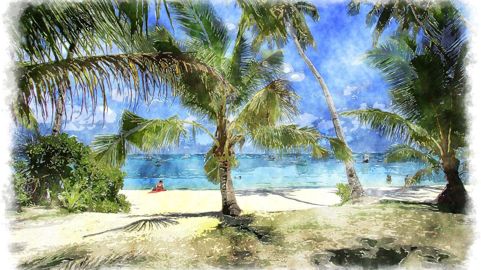 Beach Paintings Wallpapers Top Free Beach Paintings Backgrounds