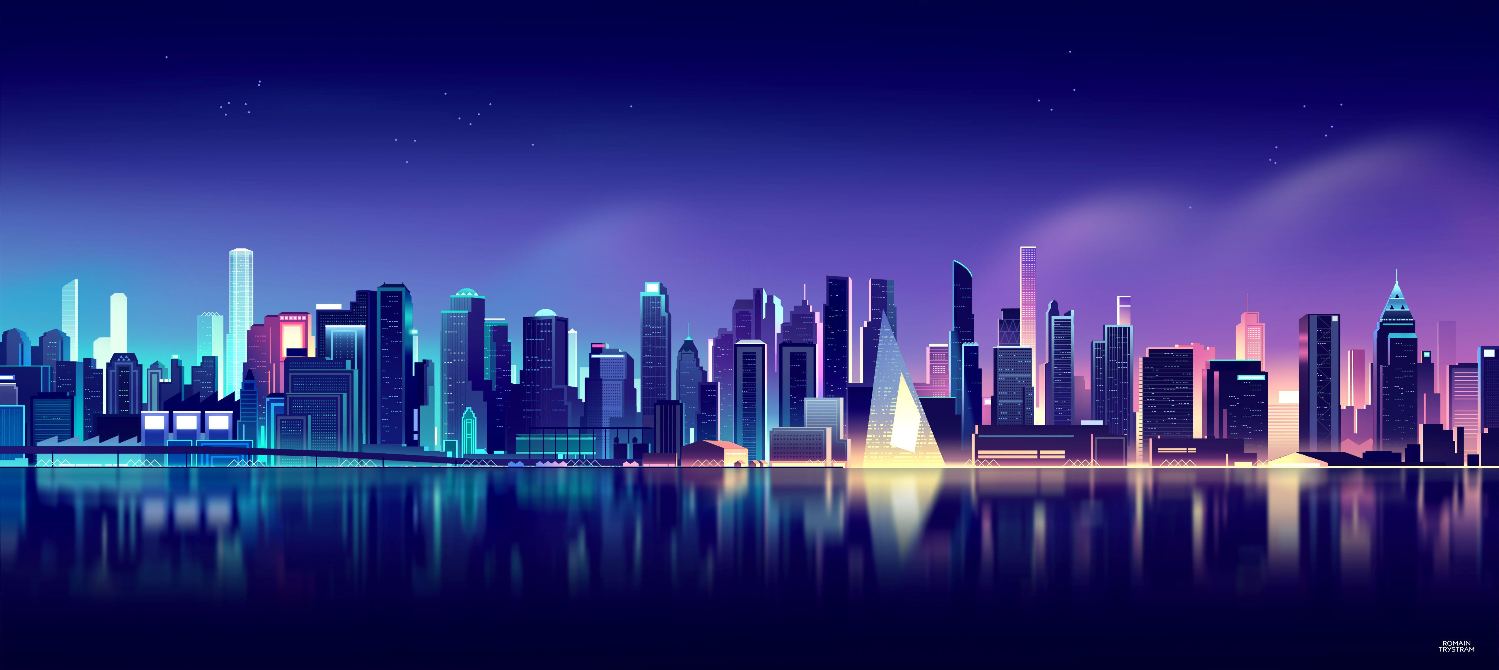Purple Cityscape Wallpapers Top Free Purple Cityscape Backgrounds WallpaperAccess