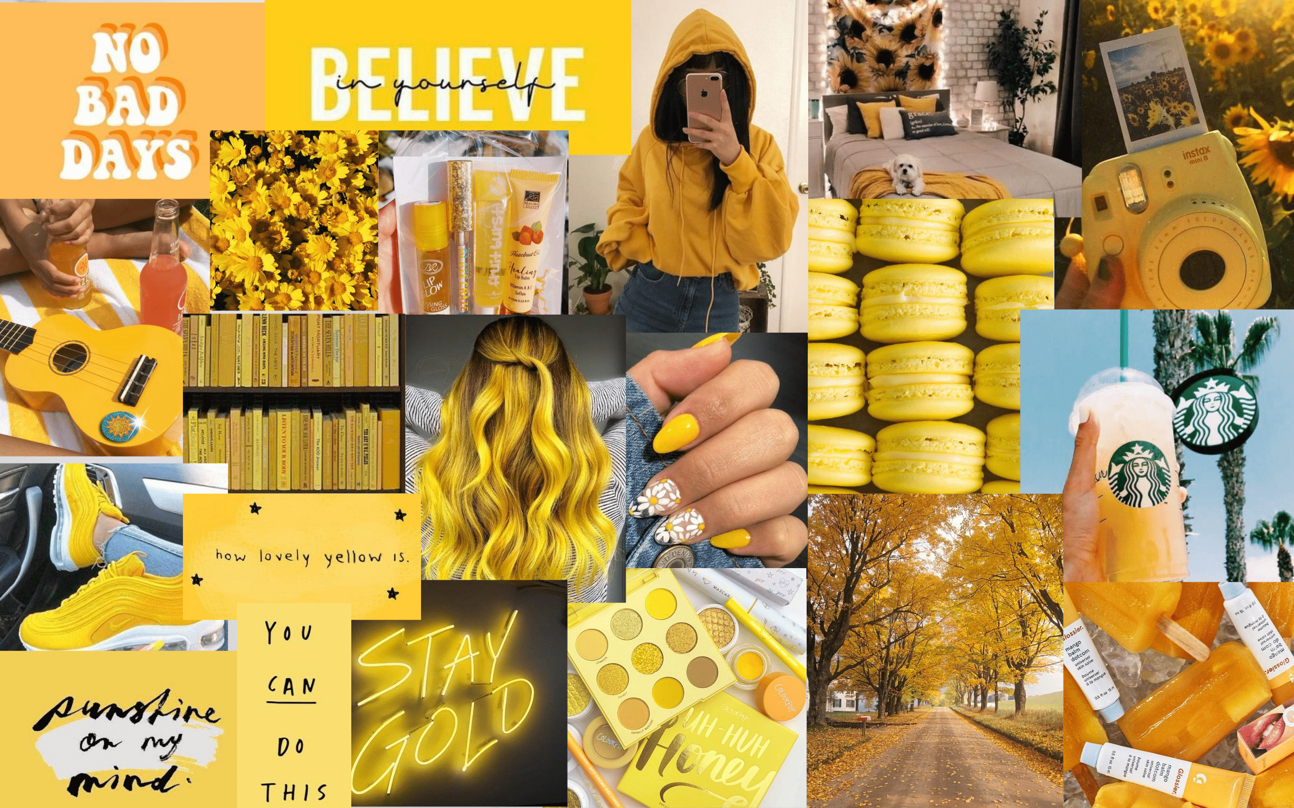 Collage Aesthetic Yellow Laptop Wallpapers Top Free Collage Aesthetic