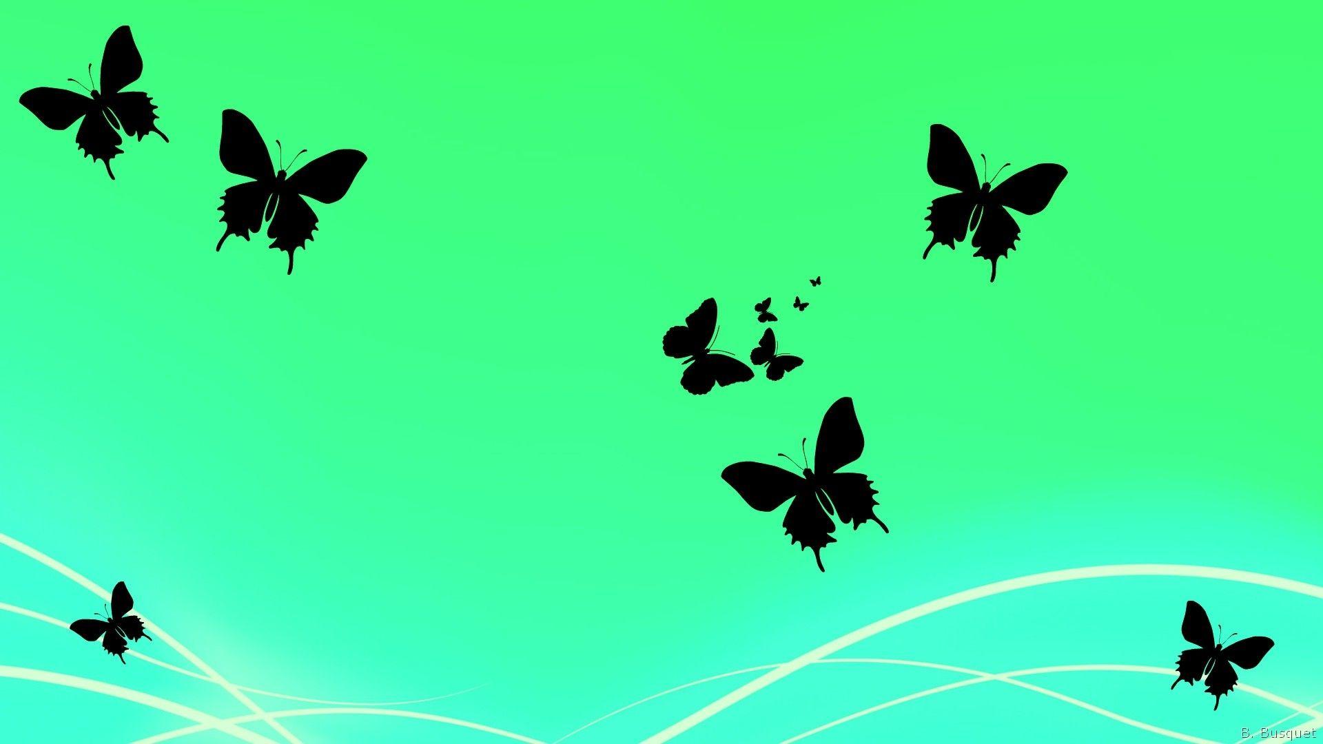 Light Green Butterfly Wallpaper
