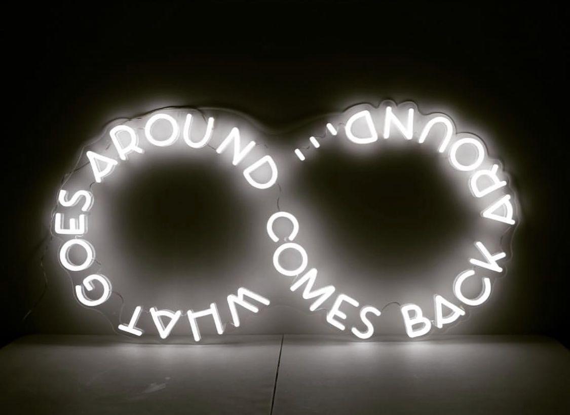 Aesthetic White Neon Wallpaper