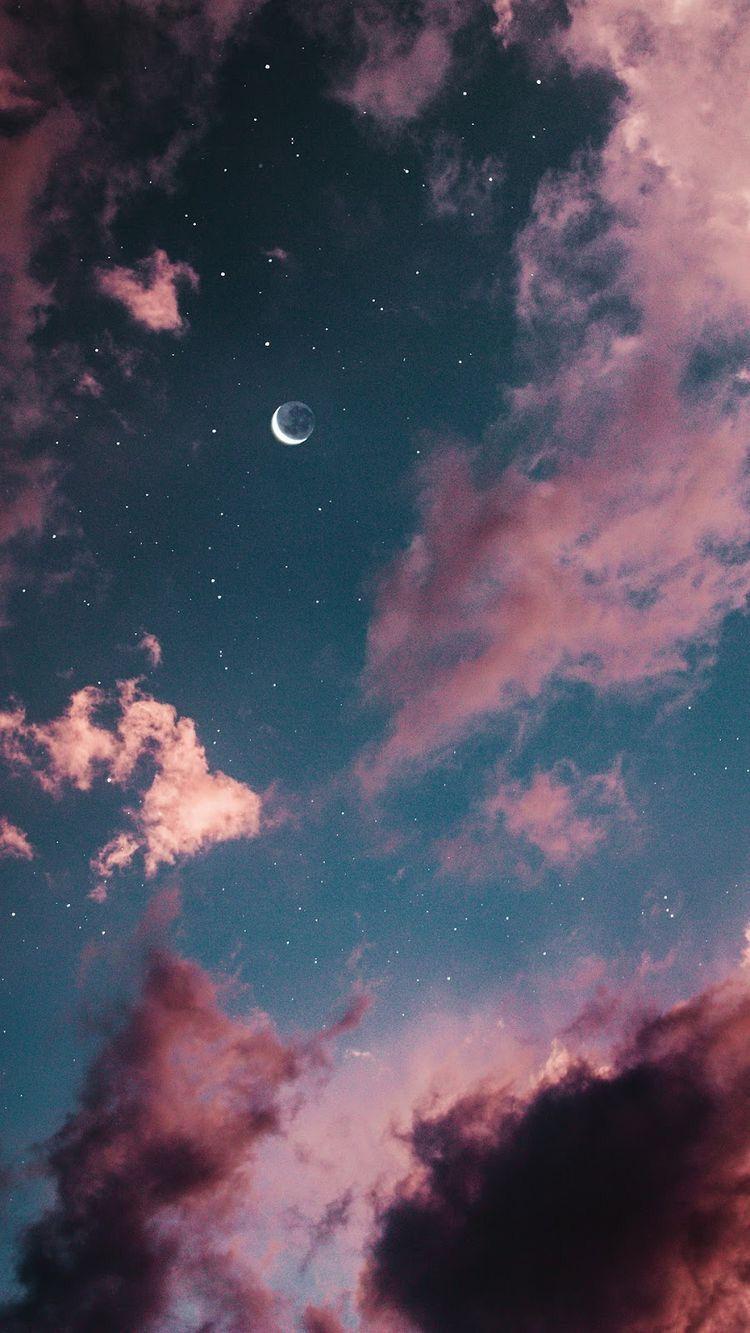 Pink Sky Moon Wallpaper