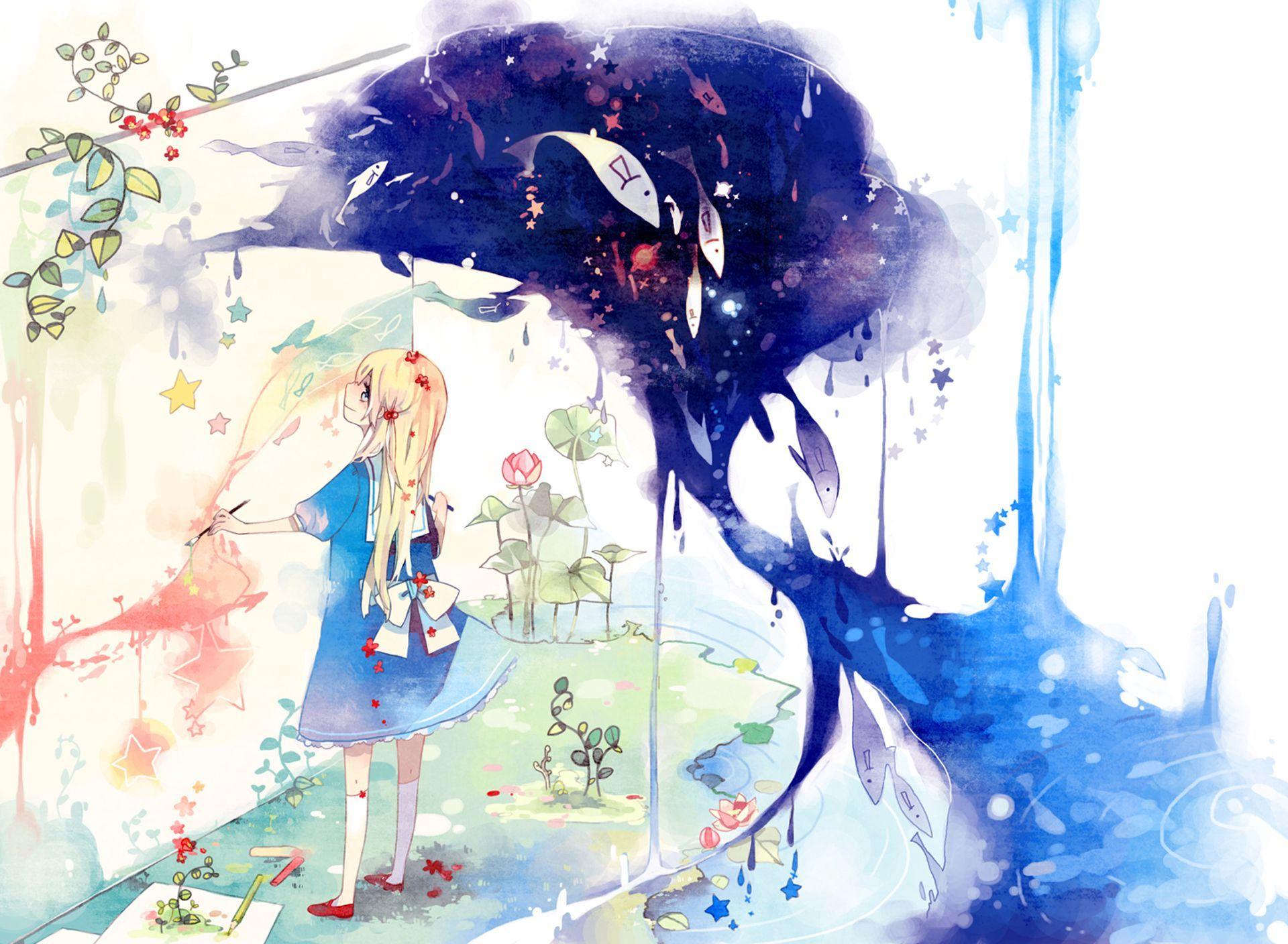 Anime Watercolor Wallpapers Top Free Anime Watercolor Backgrounds