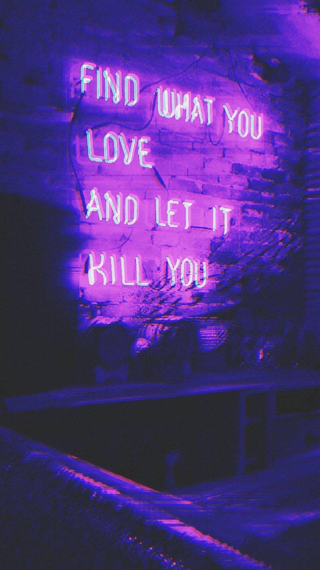 Black Baddie Neon Edgy Purple Aesthetic Wallpaper bmpe