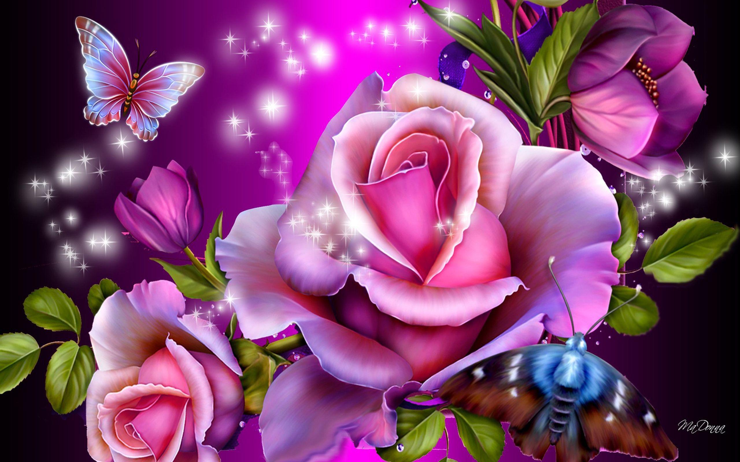 Pink Flower Butterfly Wallpapers Top Free Pink Flower Butterfly