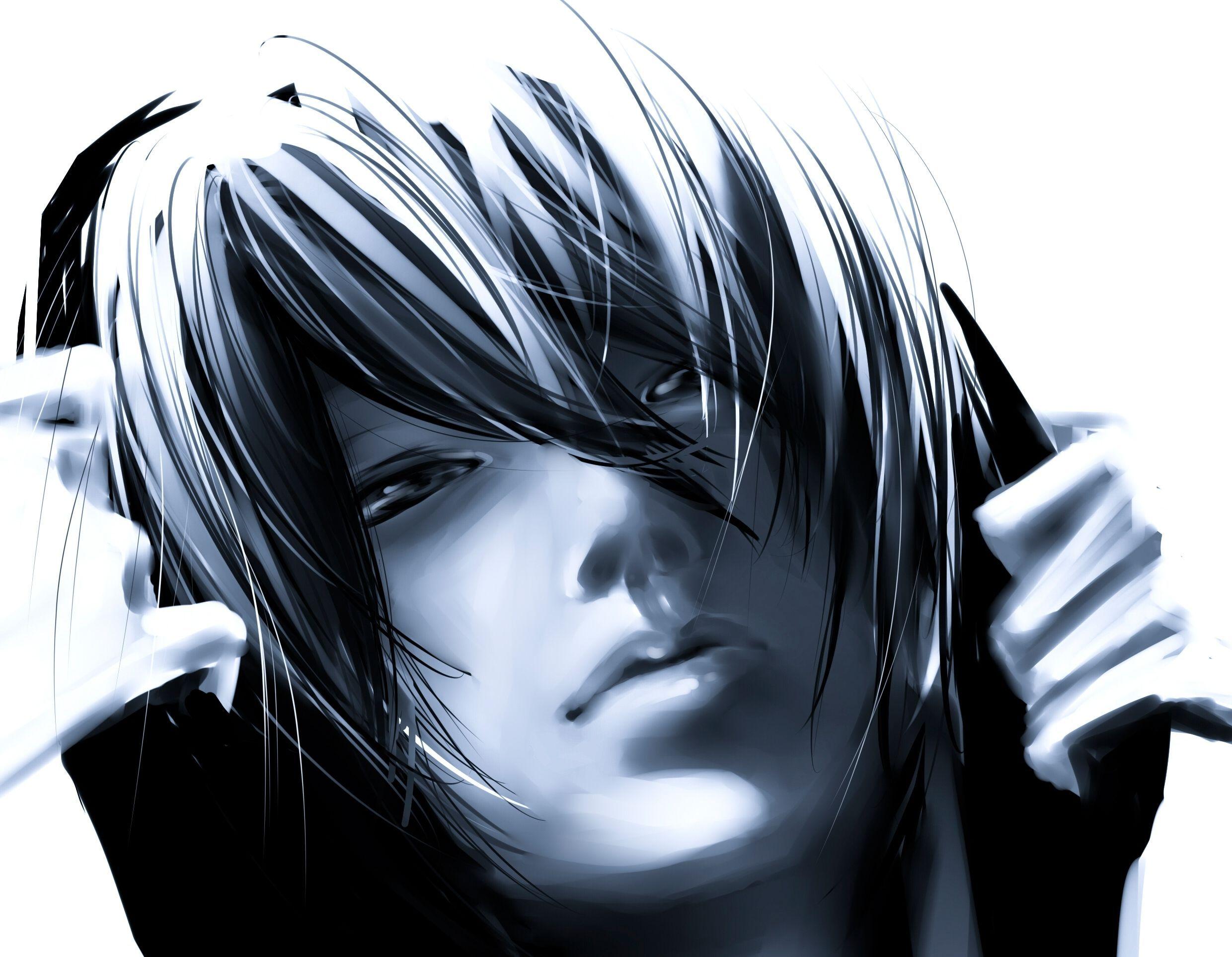 Black and White Anime Boy Wallpapers Top Free Black and White Anime