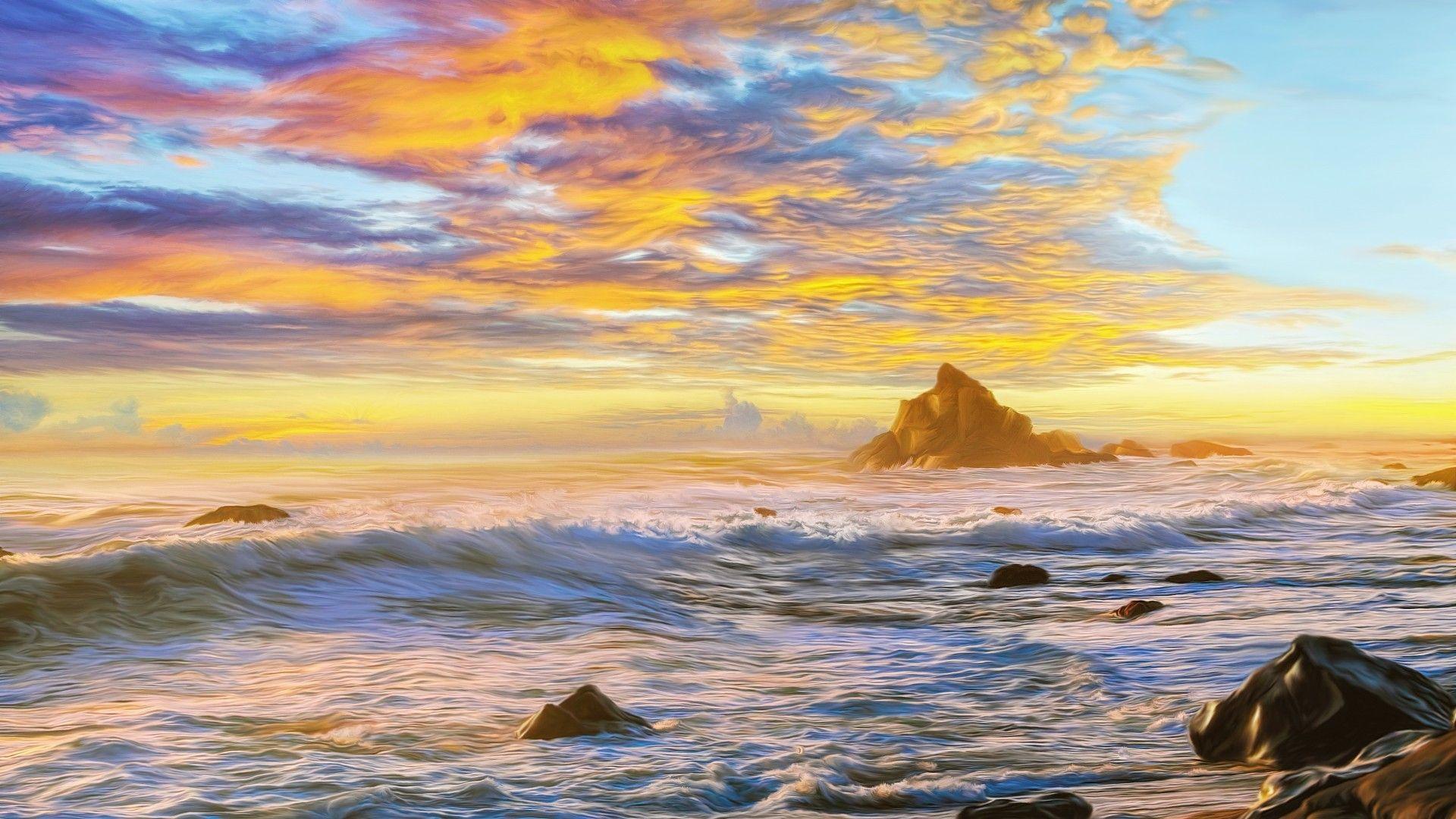 Ocean Painting Wallpapers Top Free Ocean Painting Backgrounds
