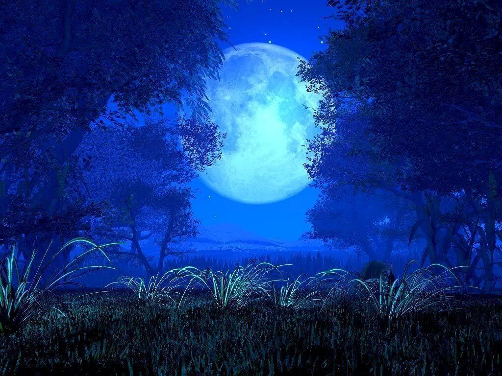 Black And Blue Wallpaper Moon