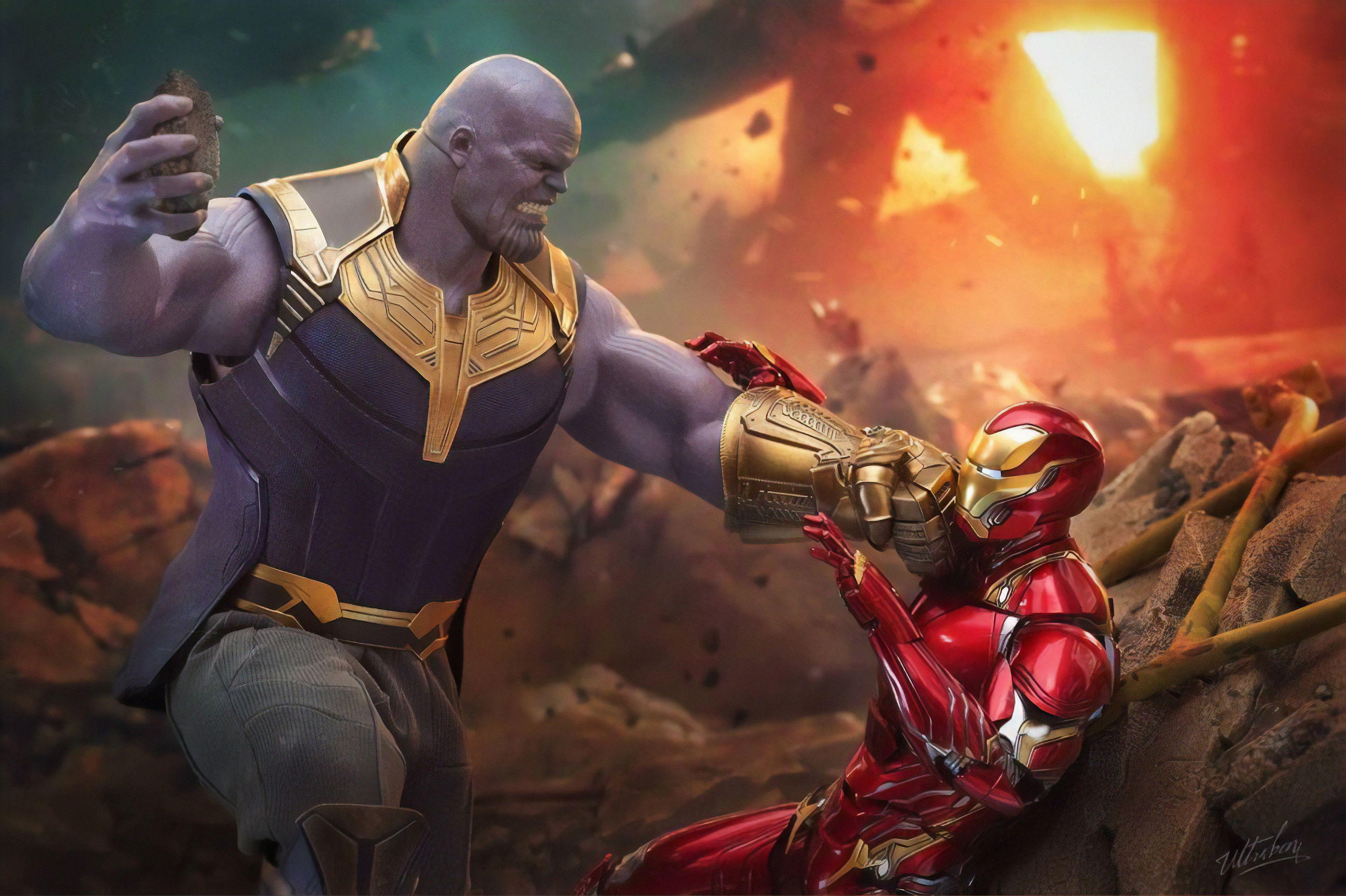 Iron Man Thanos 4k Wallpaper