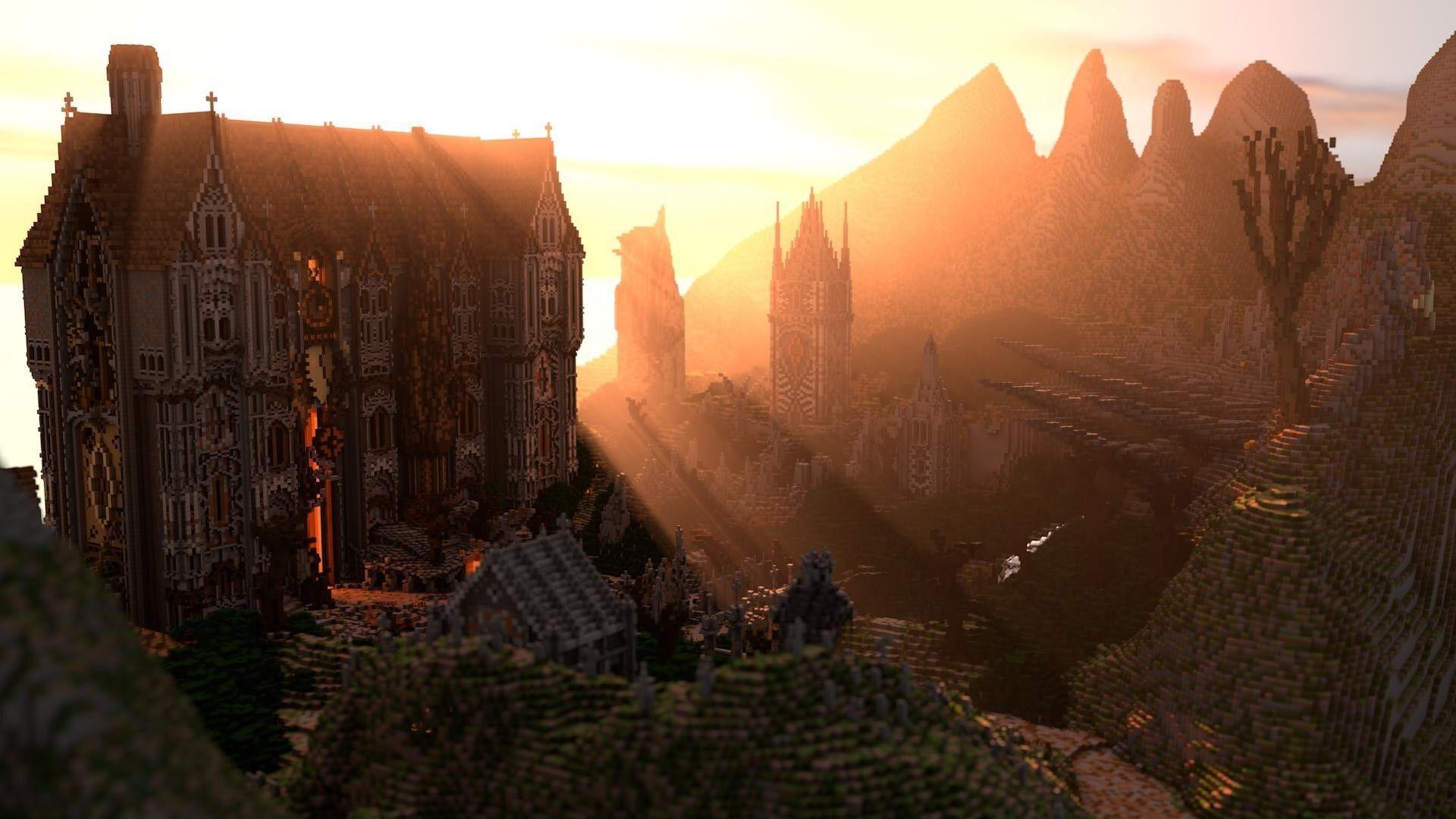 Minecraft Sunset Wallpapers Top Free Minecraft Sunset Backgrounds