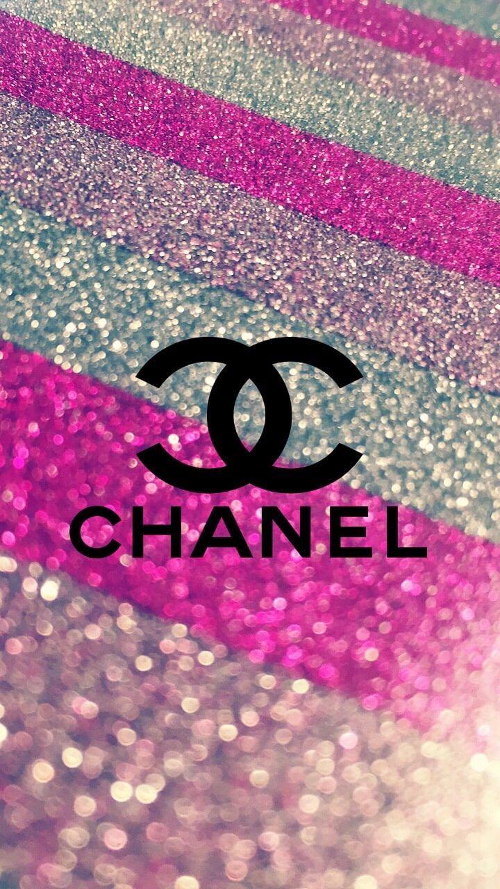 Chanel Logo Pink Glitter lullypoell