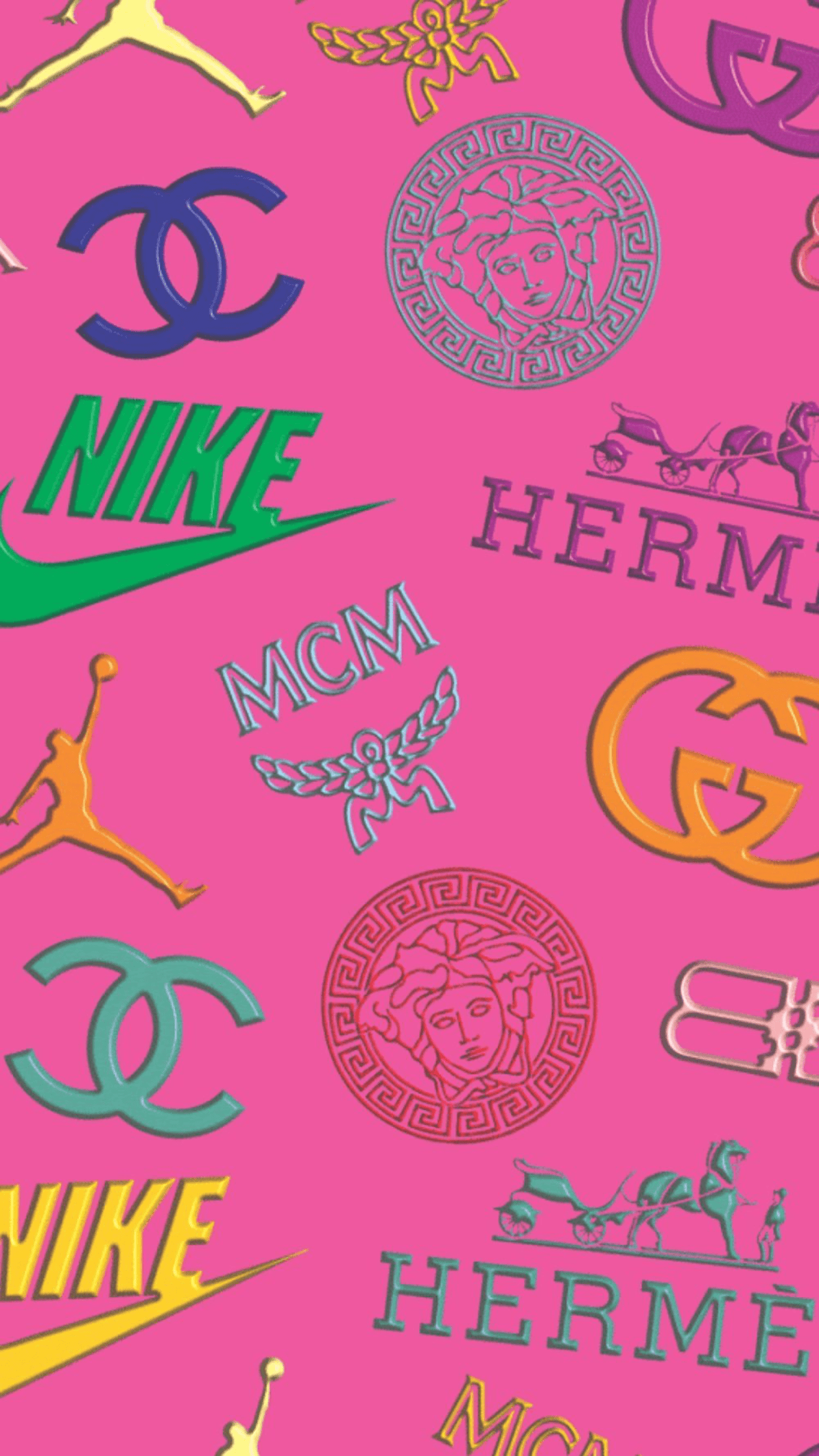 Pink Dior Logo Wallpaper