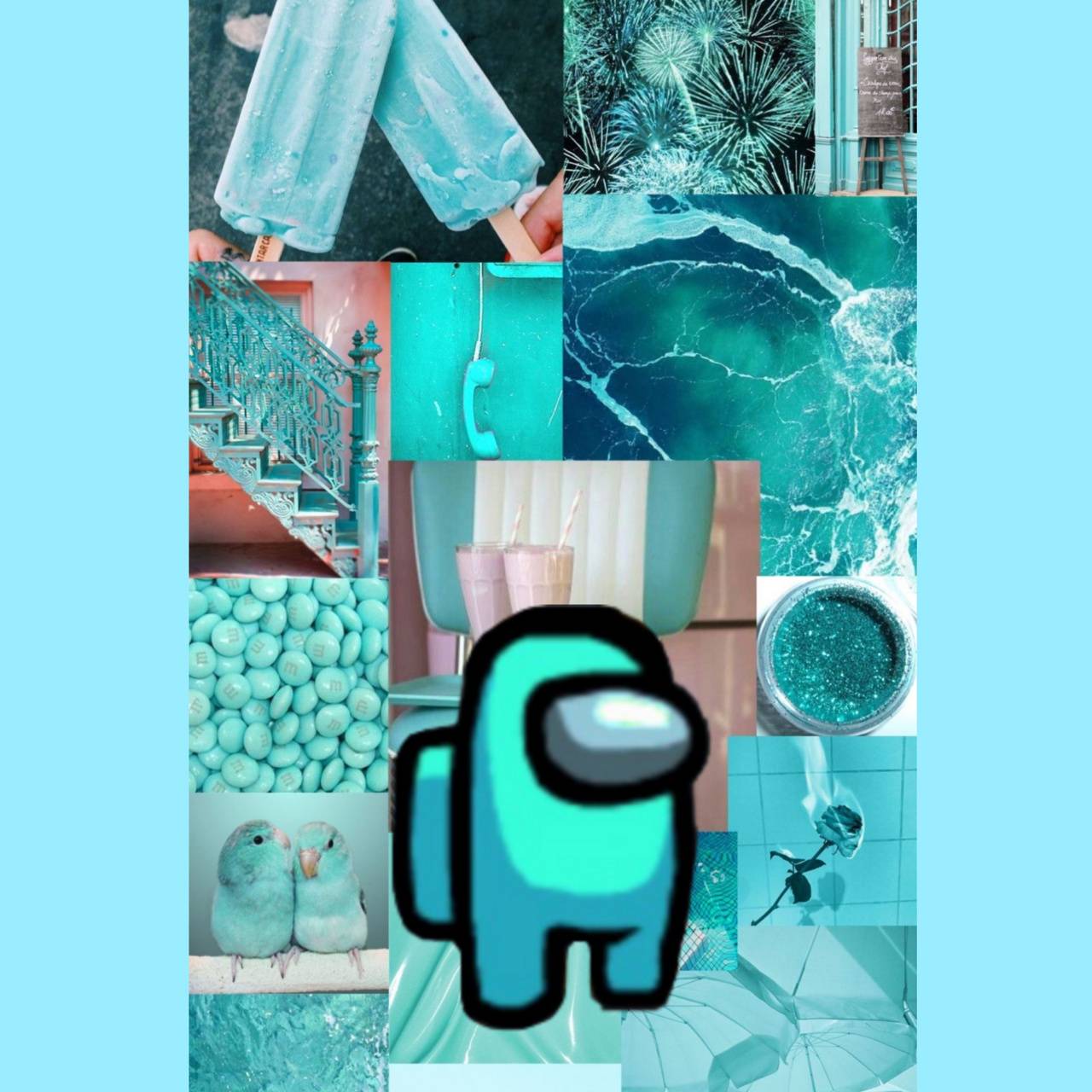 Among Us Cyan Wallpapers Top Free Among Us Cyan Backgrounds