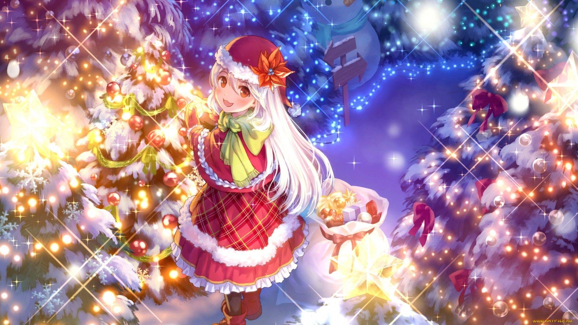 Anime Girl Christmas Wallpapers Top Free Anime Girl Christmas