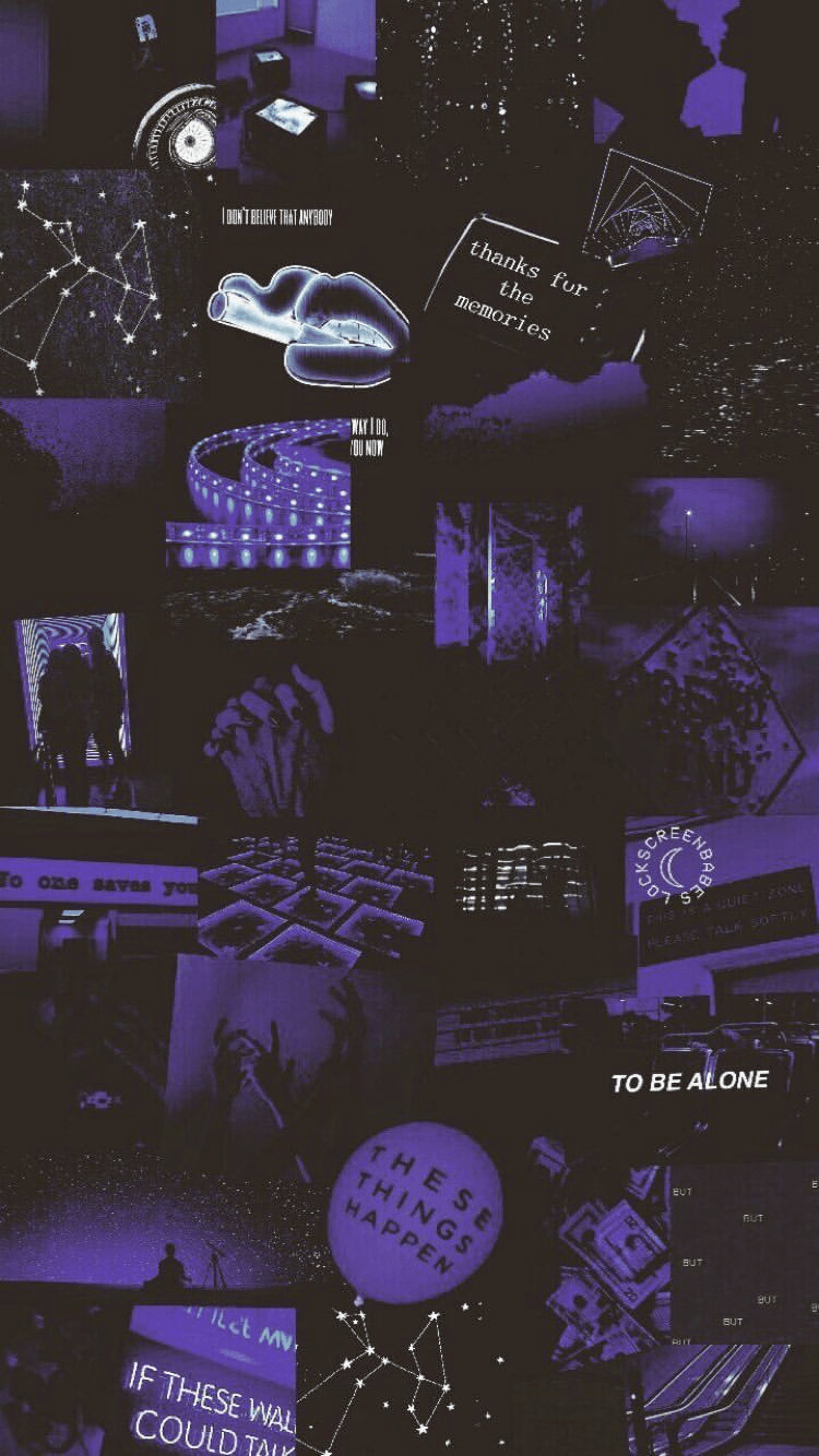 Dark purple aesthetic wallpaper collage nibhtcolors