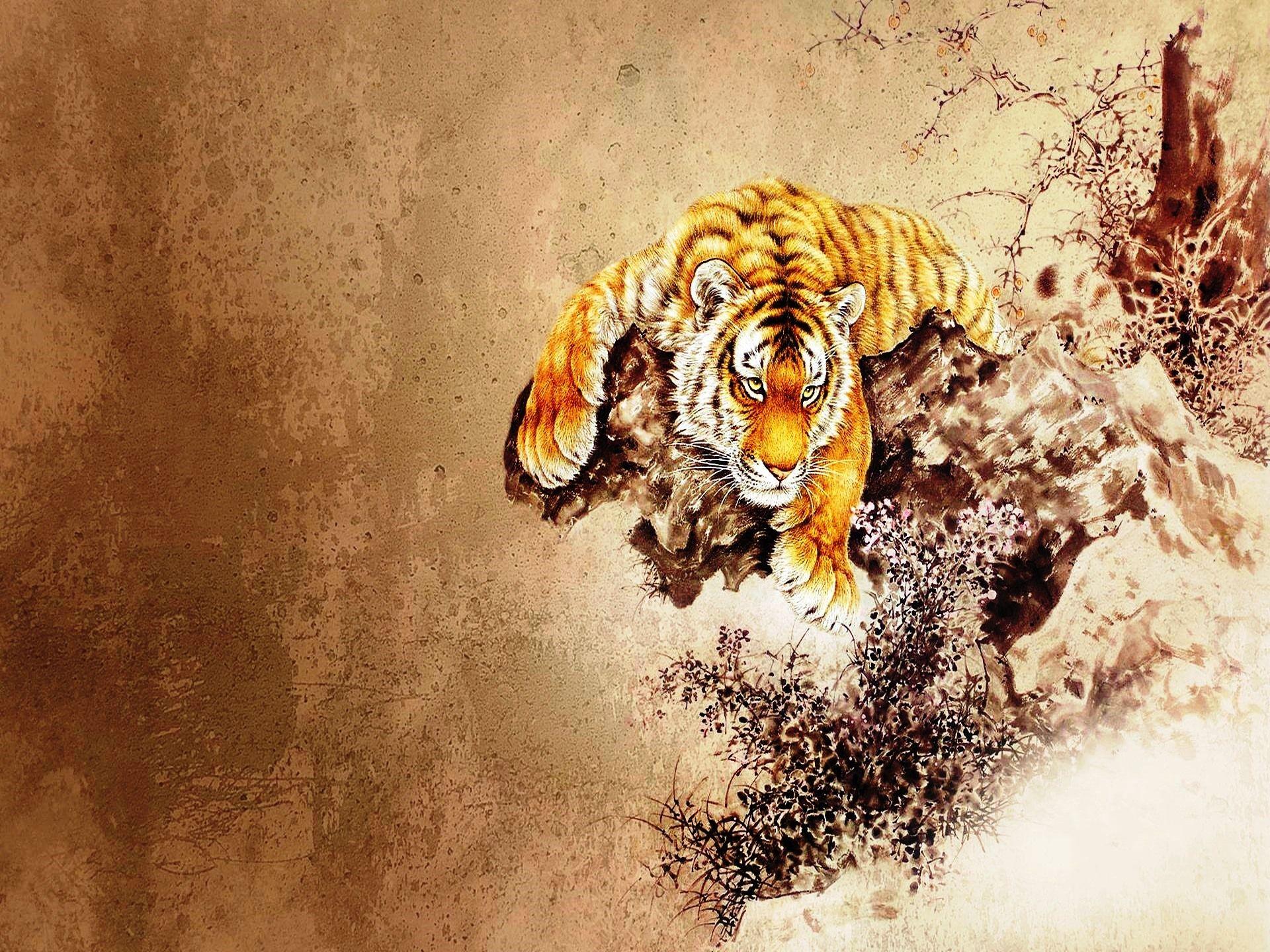 Japanese Tiger Art Wallpapers Top Free Japanese Tiger Art Backgrounds