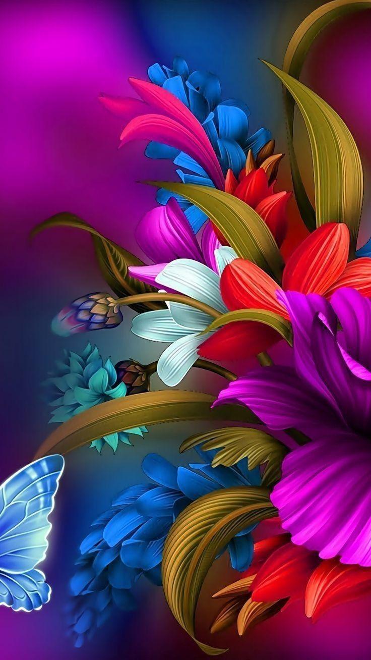 Colorful Flower Art Wallpapers Top Free Colorful Flower Art