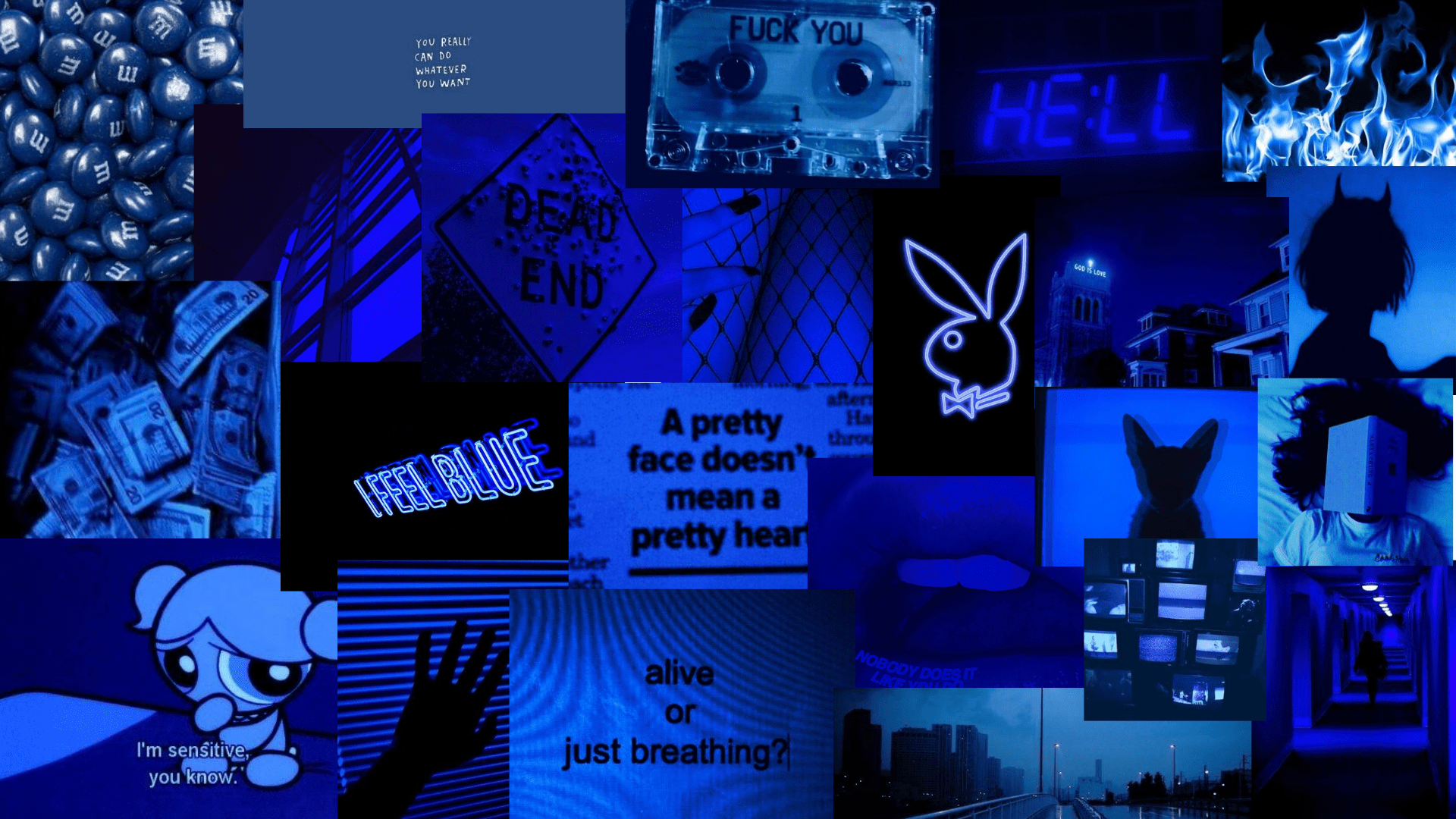 Sad Dark Blue Aesthetic Wallpaper