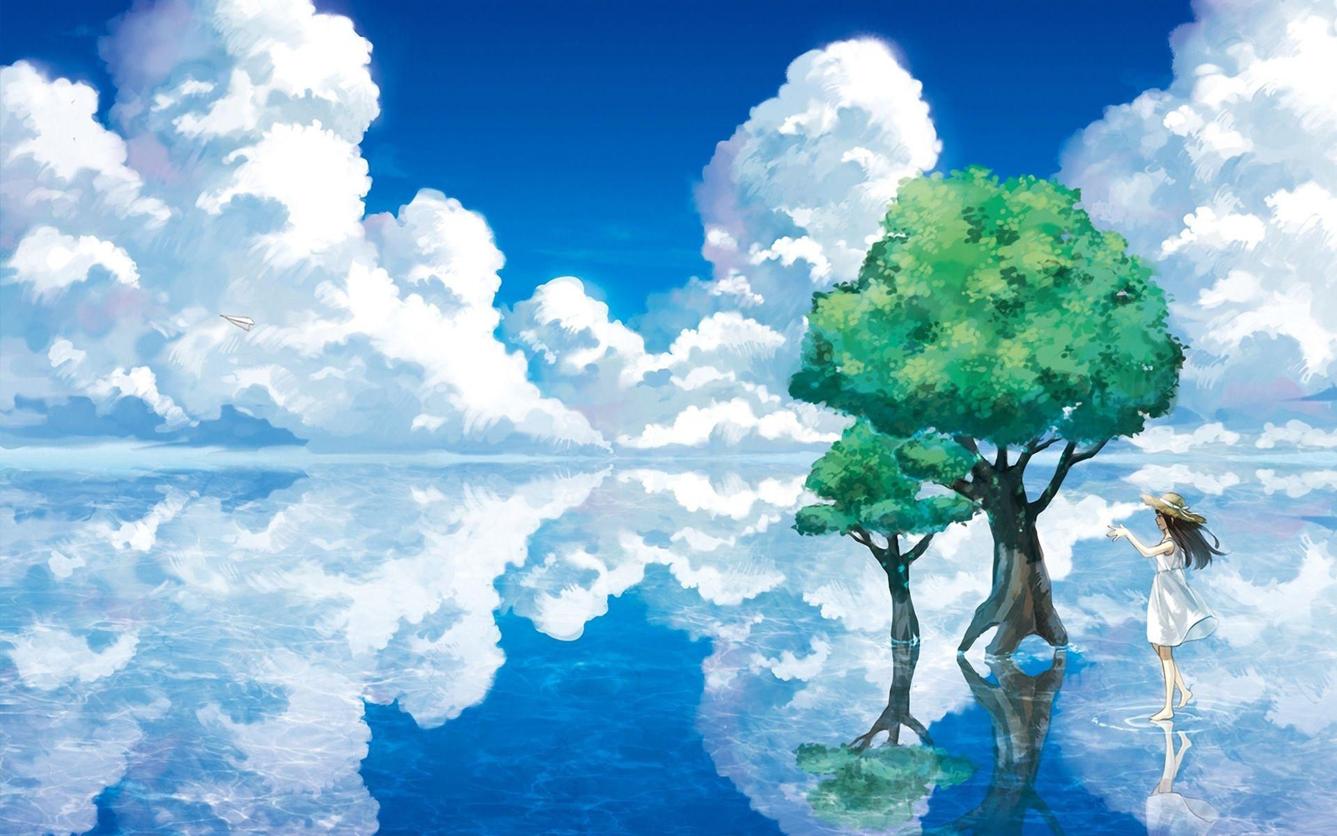 Anime Sky Blue Wallpaper Hd imglollygag