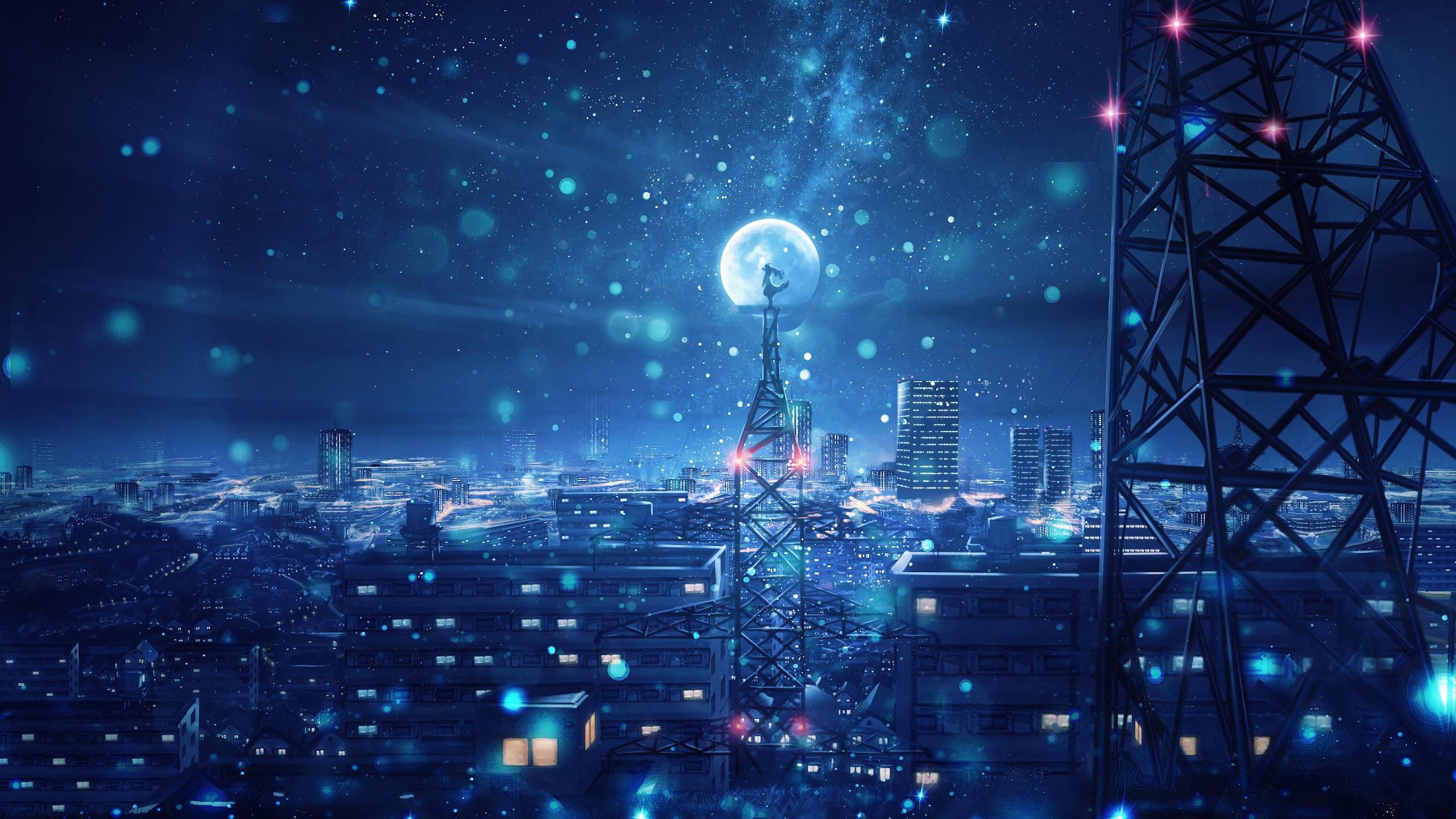 Anime City Lights Wallpapers Top Free Anime City Lights Backgrounds