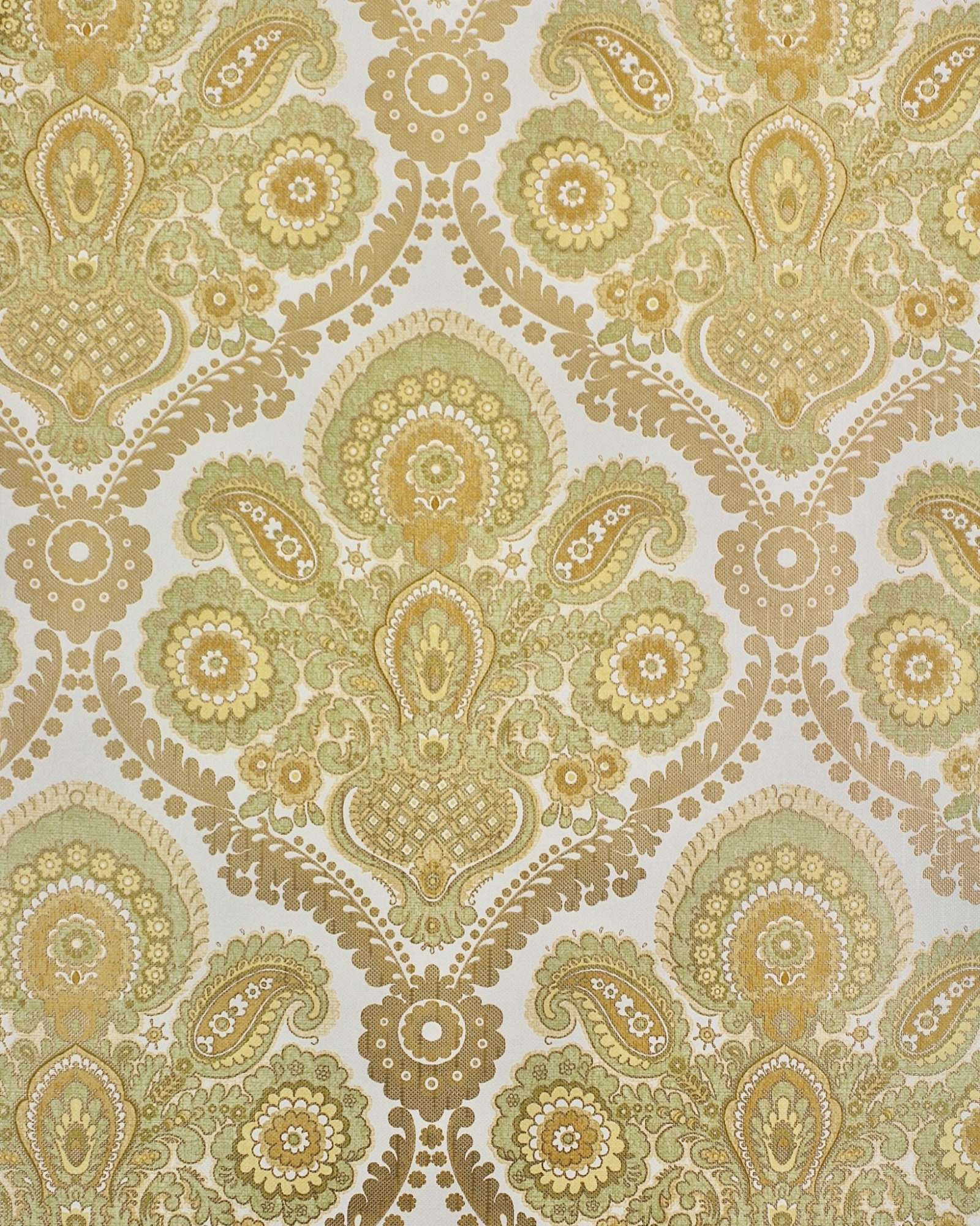 Green And Gold Damask Wallpaper
