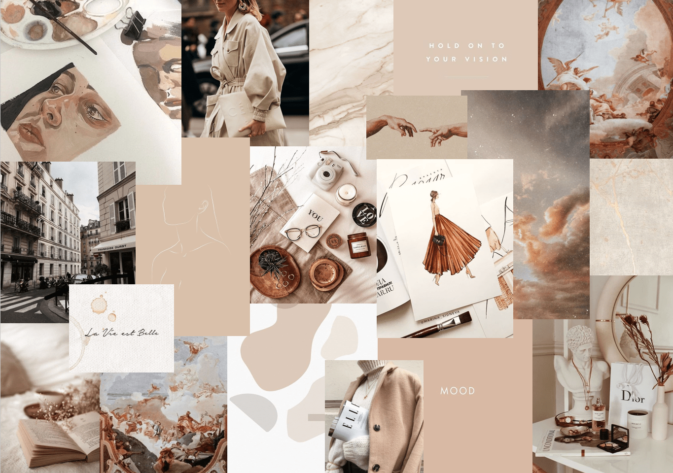 Beige Aesthetic Collage Brown Aesthetic Wallpaper Laptop gwiegabriella
