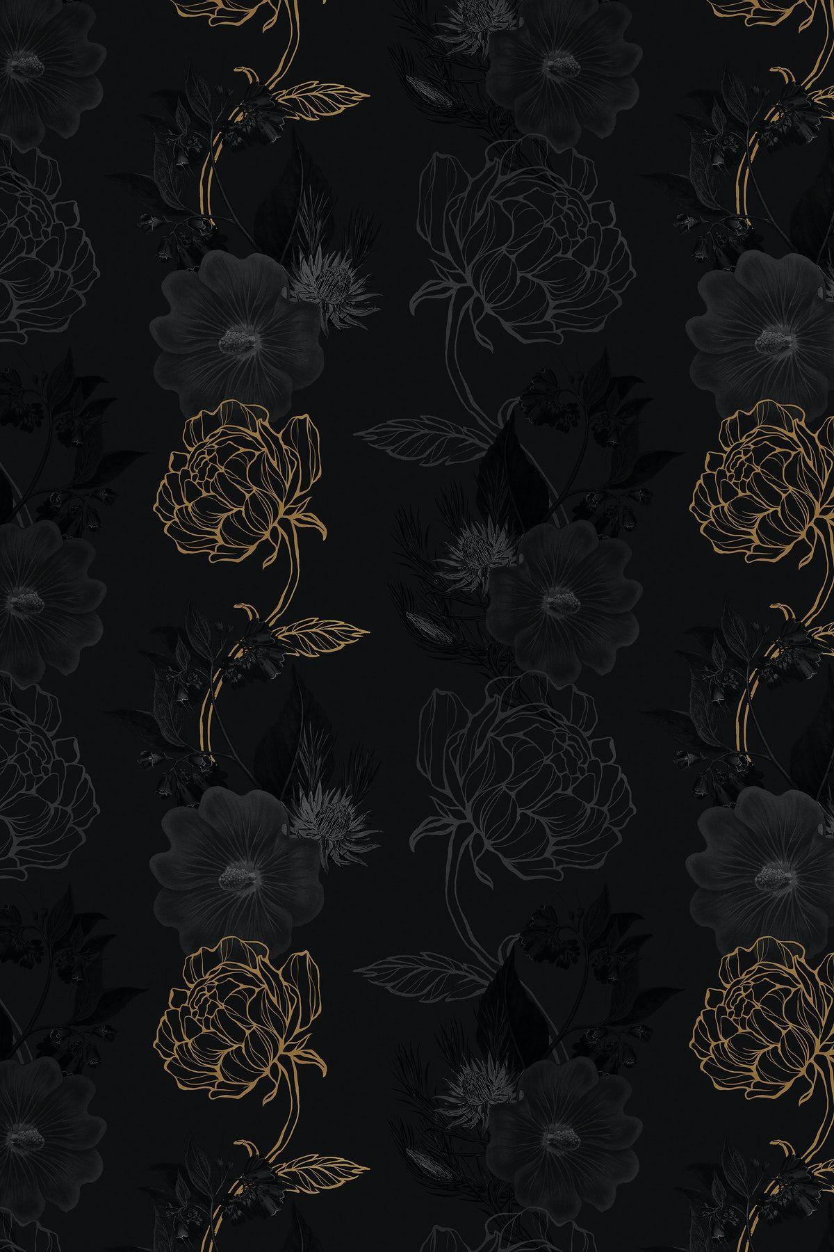 Black and Gold Flower Wallpapers Top Free Black and Gold Flower