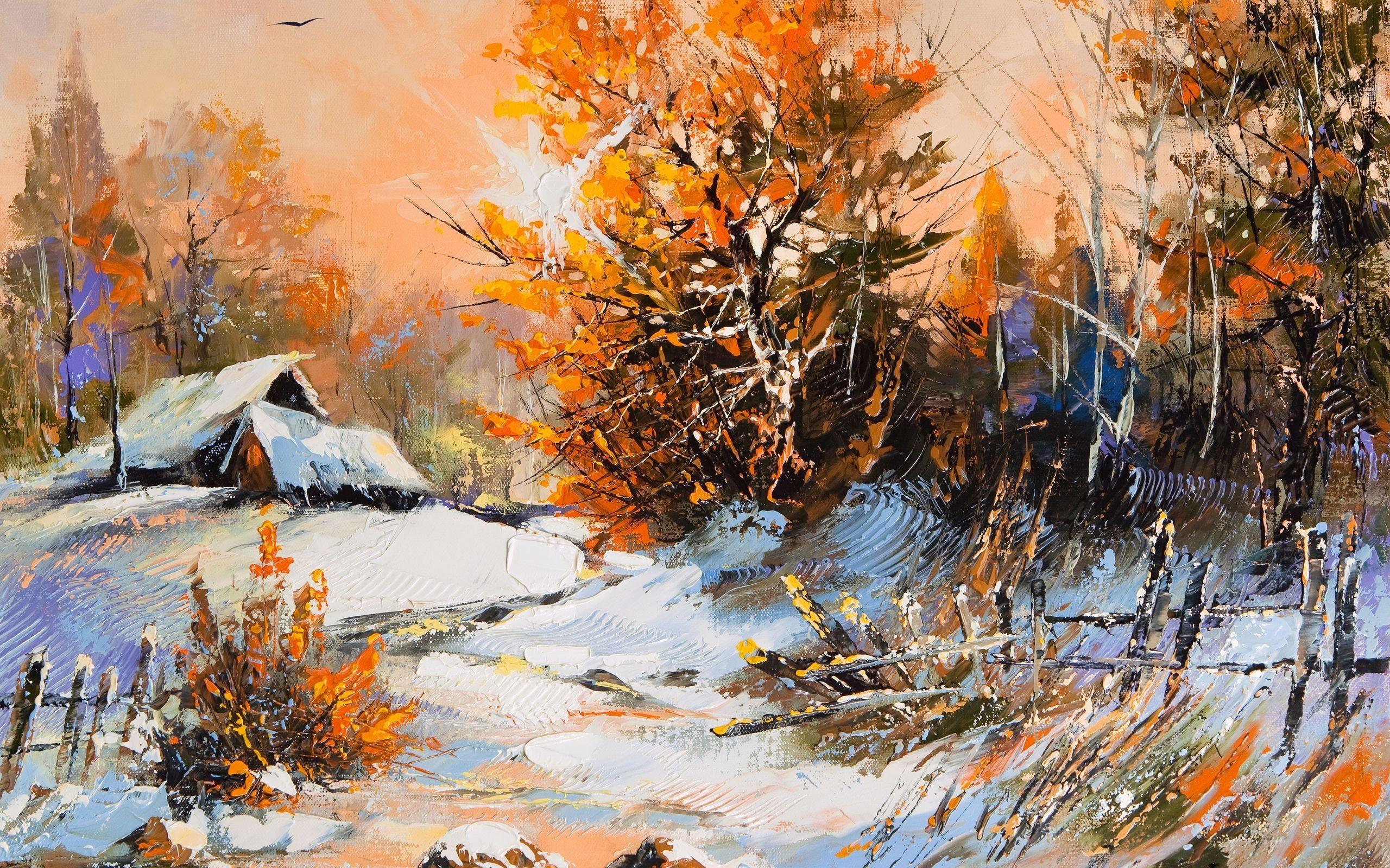 Winter Painting Wallpapers Top Free Winter Painting Backgrounds