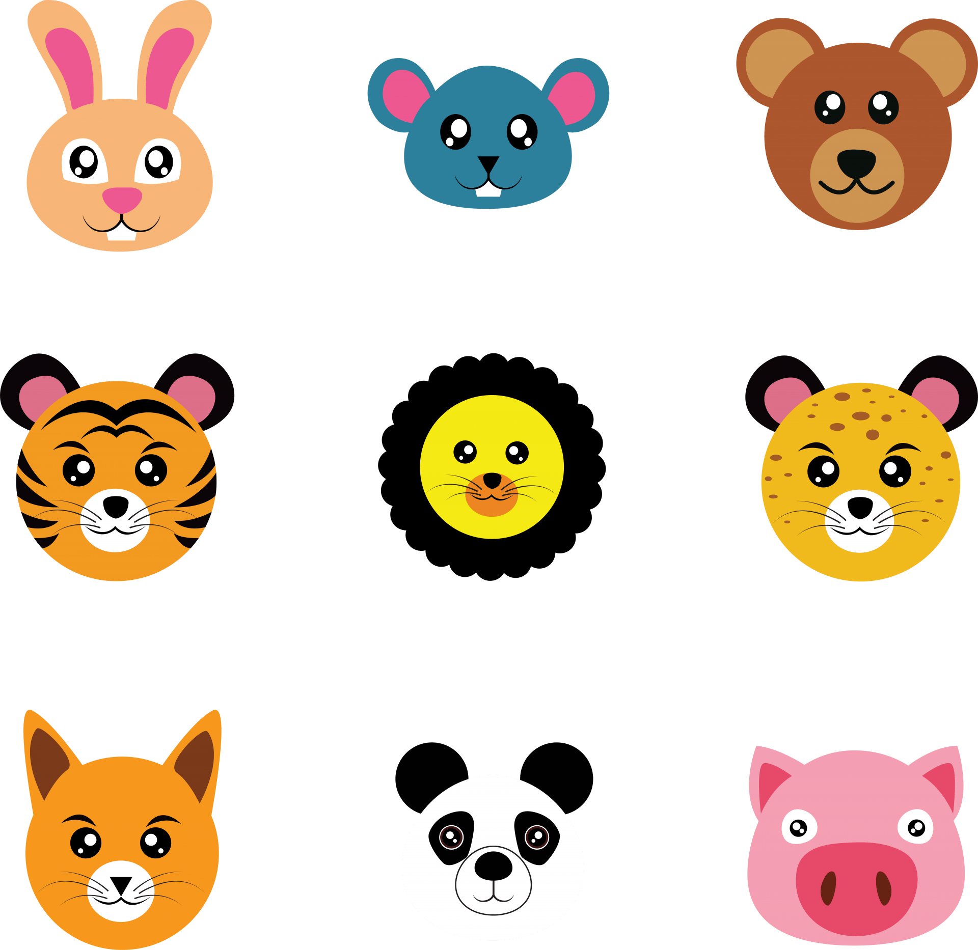 Cute Cartoon Animal Face Wallpapers Top Free Cute Cartoon Animal Face