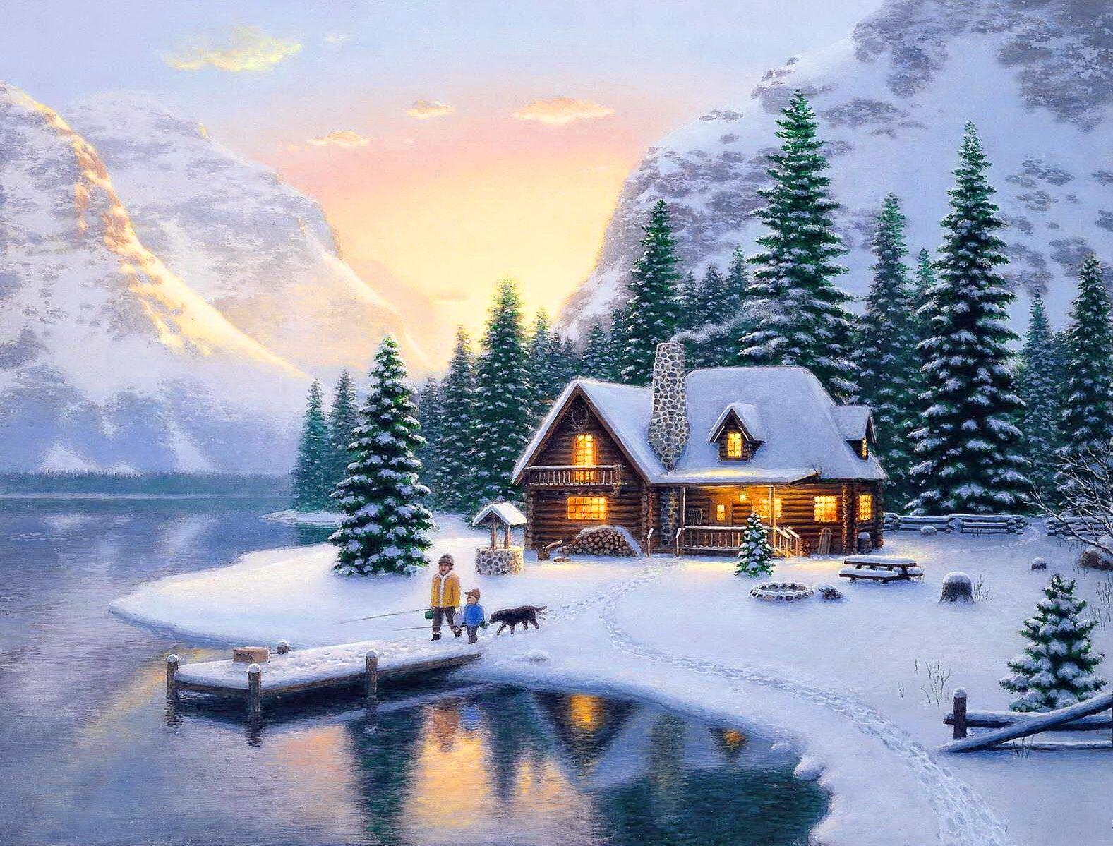 Winter Cottage Wallpapers Top Free Winter Cottage Backgrounds
