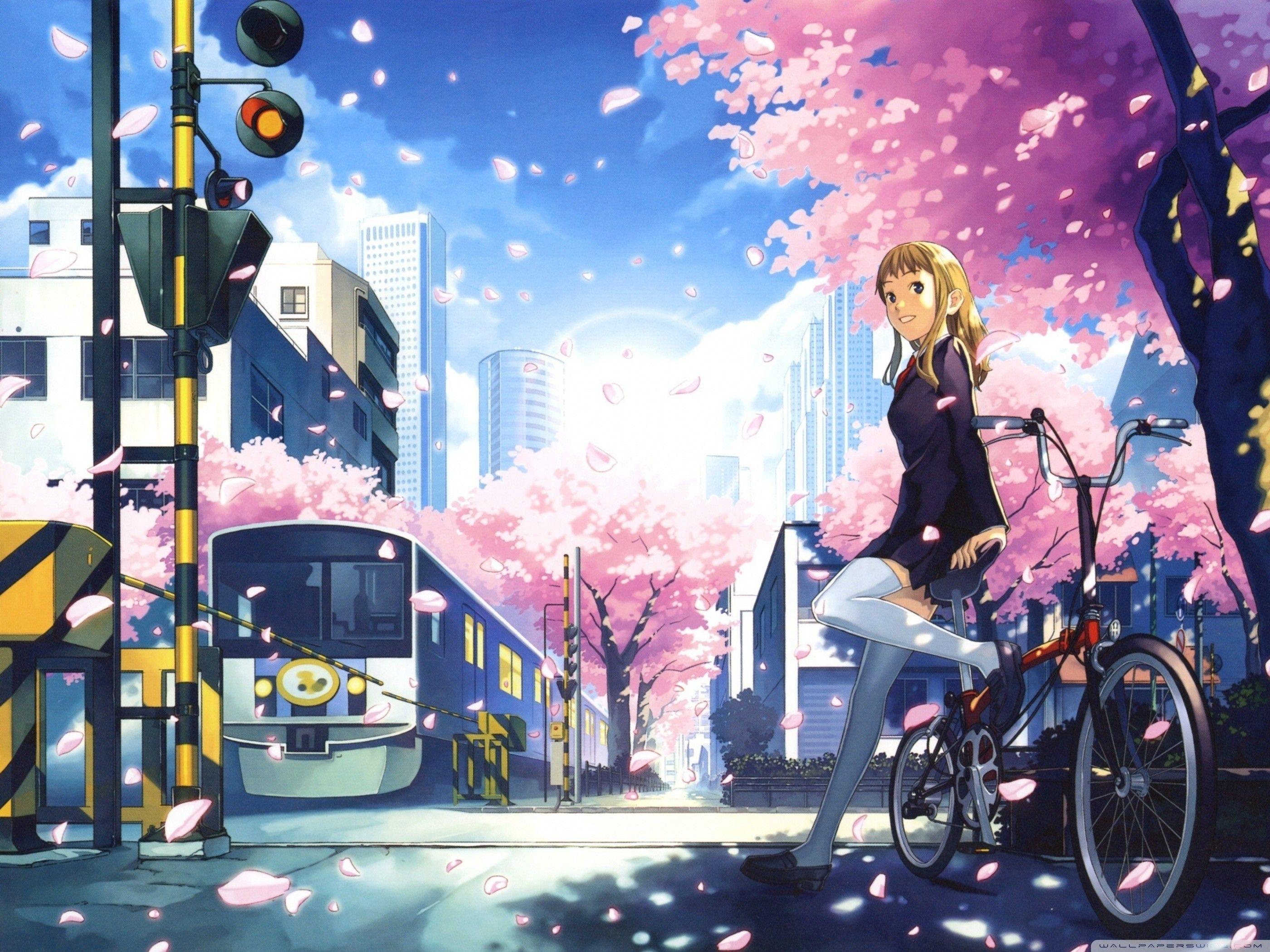 Blue Anime City Wallpapers Top Free Blue Anime City Backgrounds WallpaperAccess