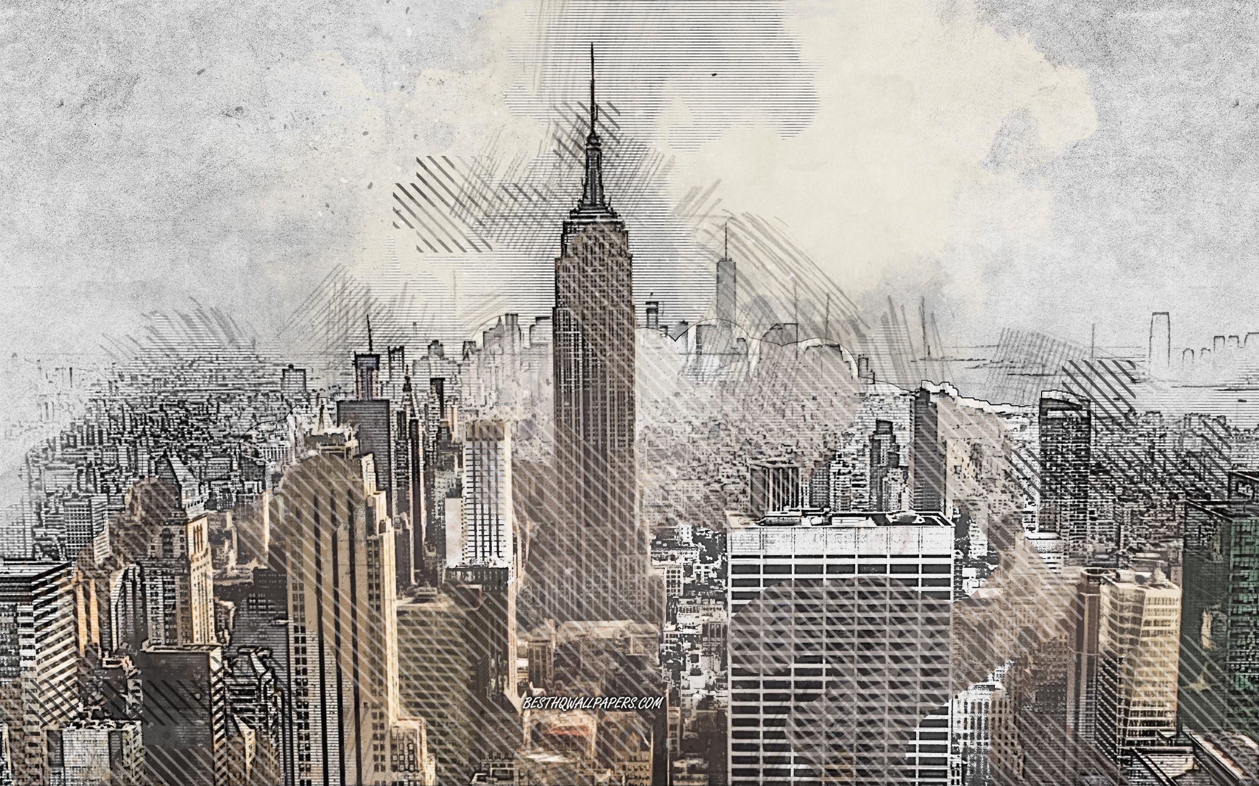 New York City Drawing Wallpapers Top Free New York City Drawing