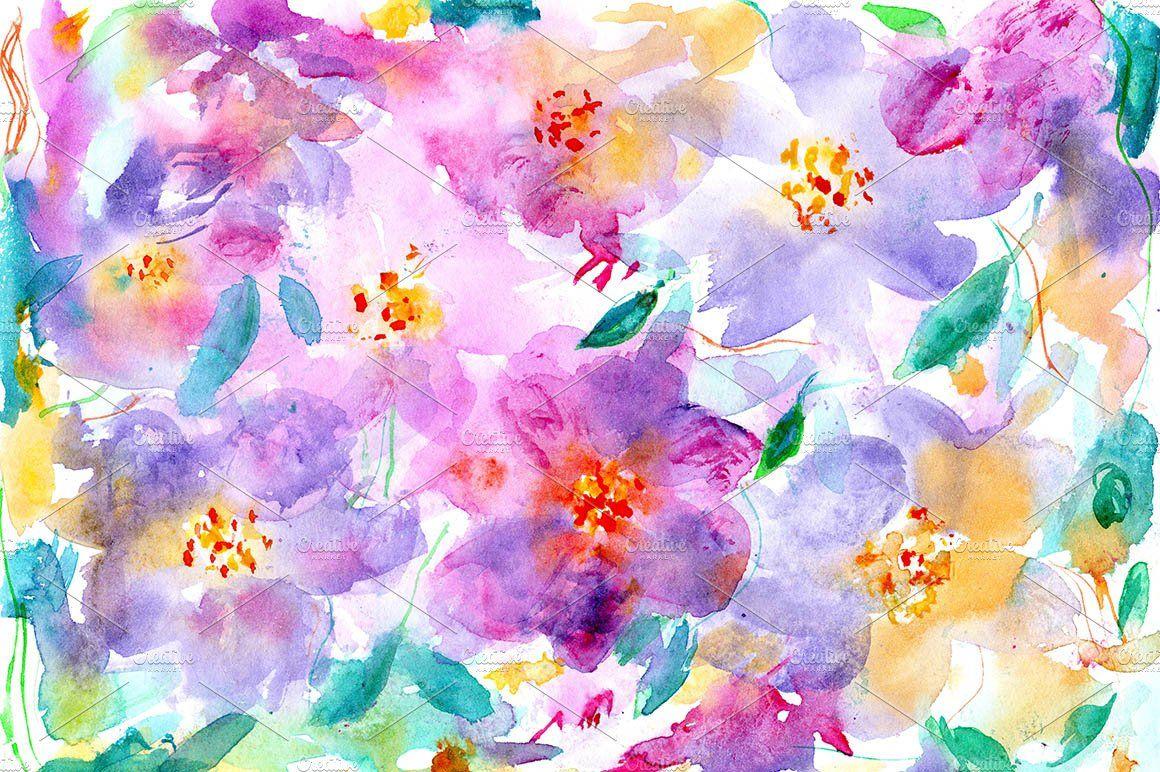 Purple Watercolor Floral Wallpapers Top Free Purple Watercolor Floral Backgrounds