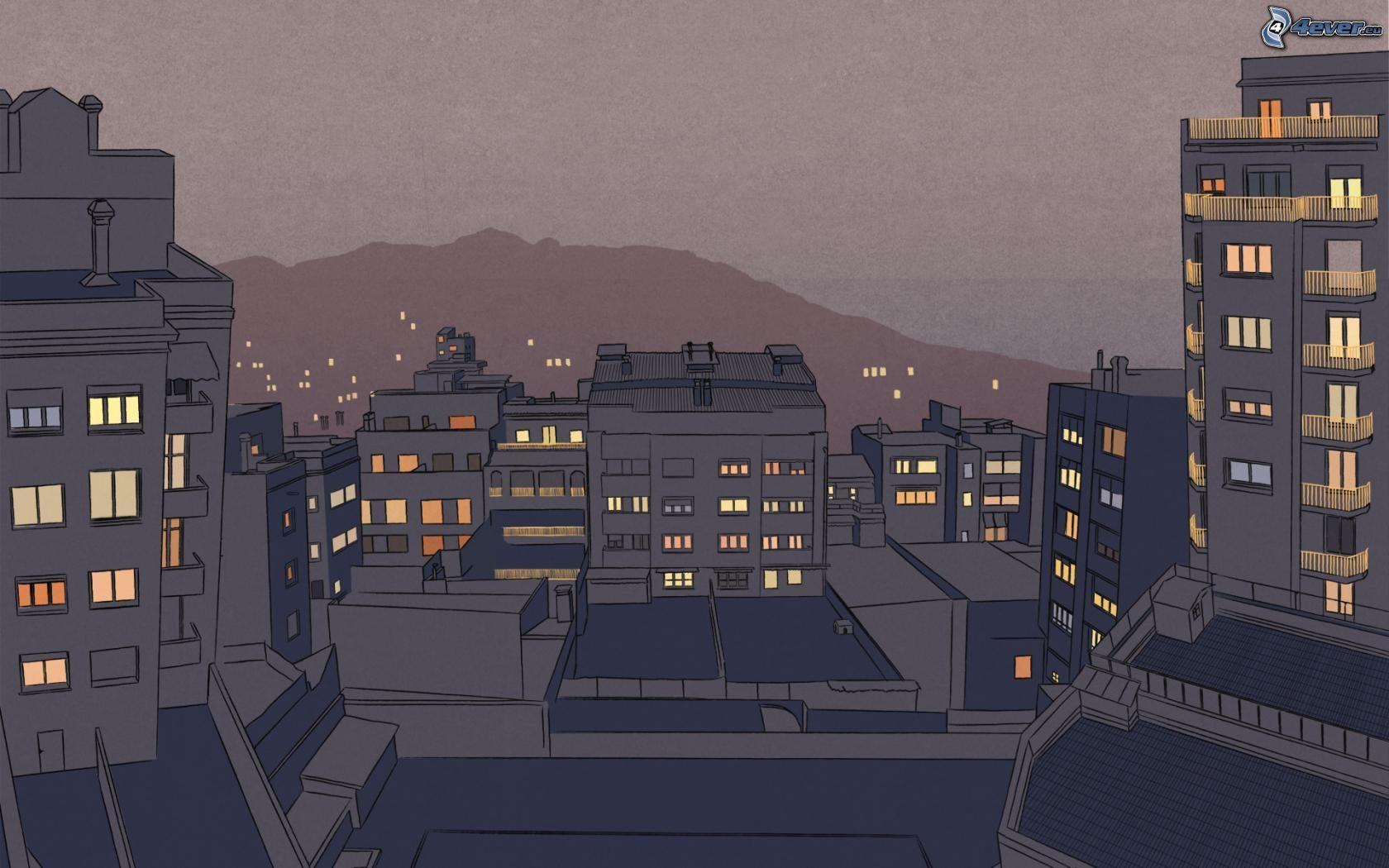 Cartoon City Night Wallpapers Top Free Cartoon City Night Backgrounds