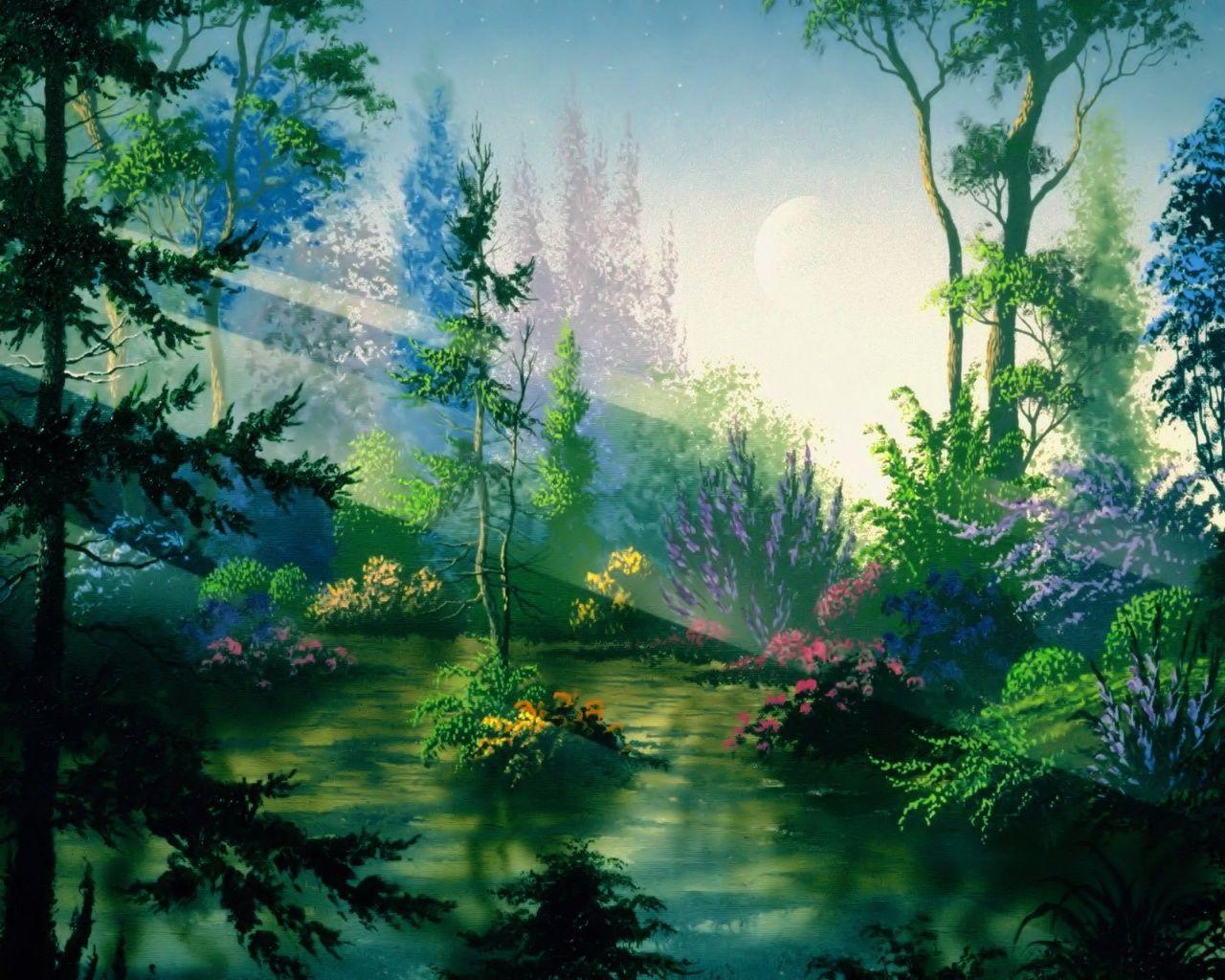 Cartoon Forest Desktop Wallpapers Top Free Cartoon Forest Desktop