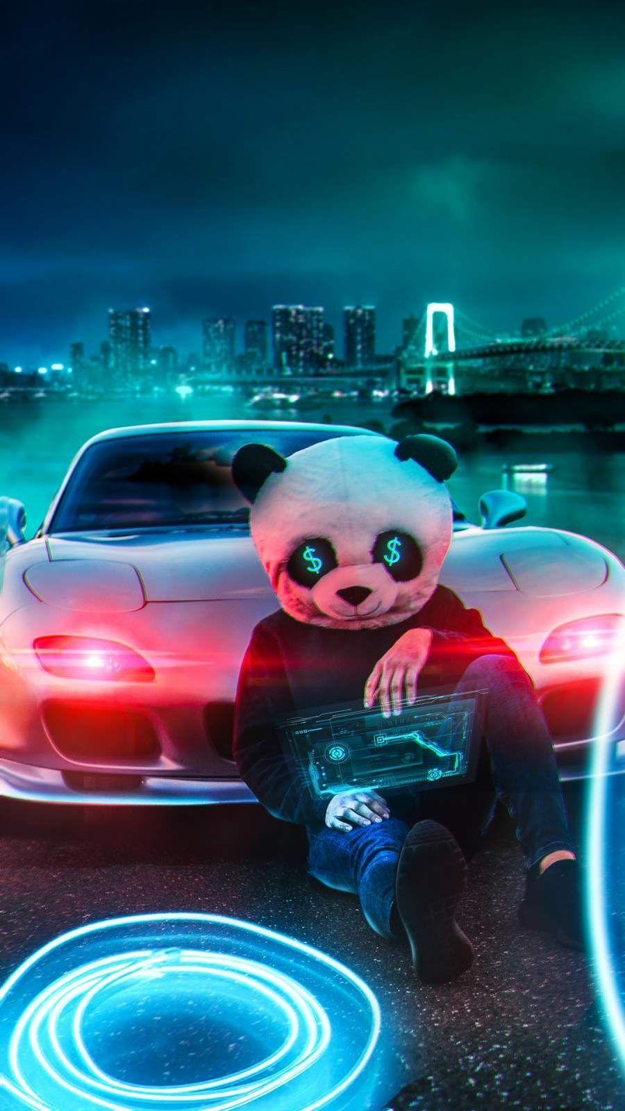 Neon Panda Wallpapers Top Free Neon Panda Backgrounds WallpaperAccess