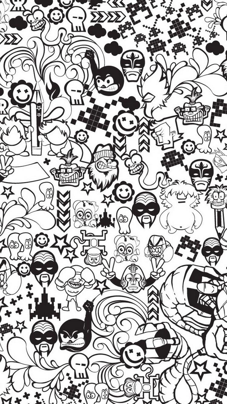 Black Doodle Wallpapers Top Free Black Doodle Backgrounds WallpaperAccess