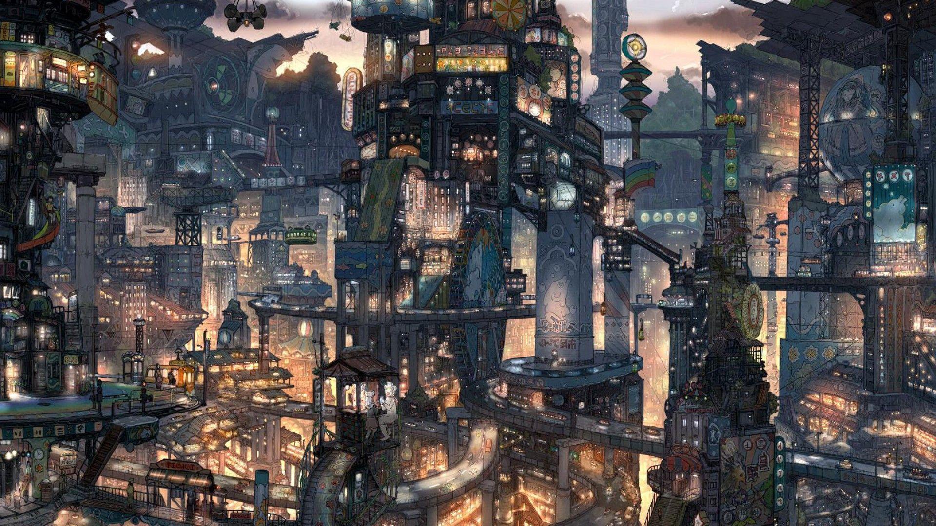 Rainy City Anime Wallpapers Top Free Rainy City Anime Backgrounds Wallpaperaccess