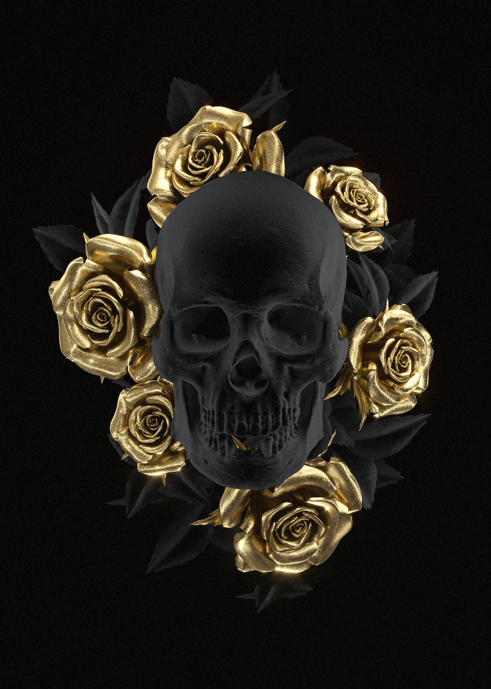 Black and Gold Skull Wallpapers Top Free Black and Gold Skull