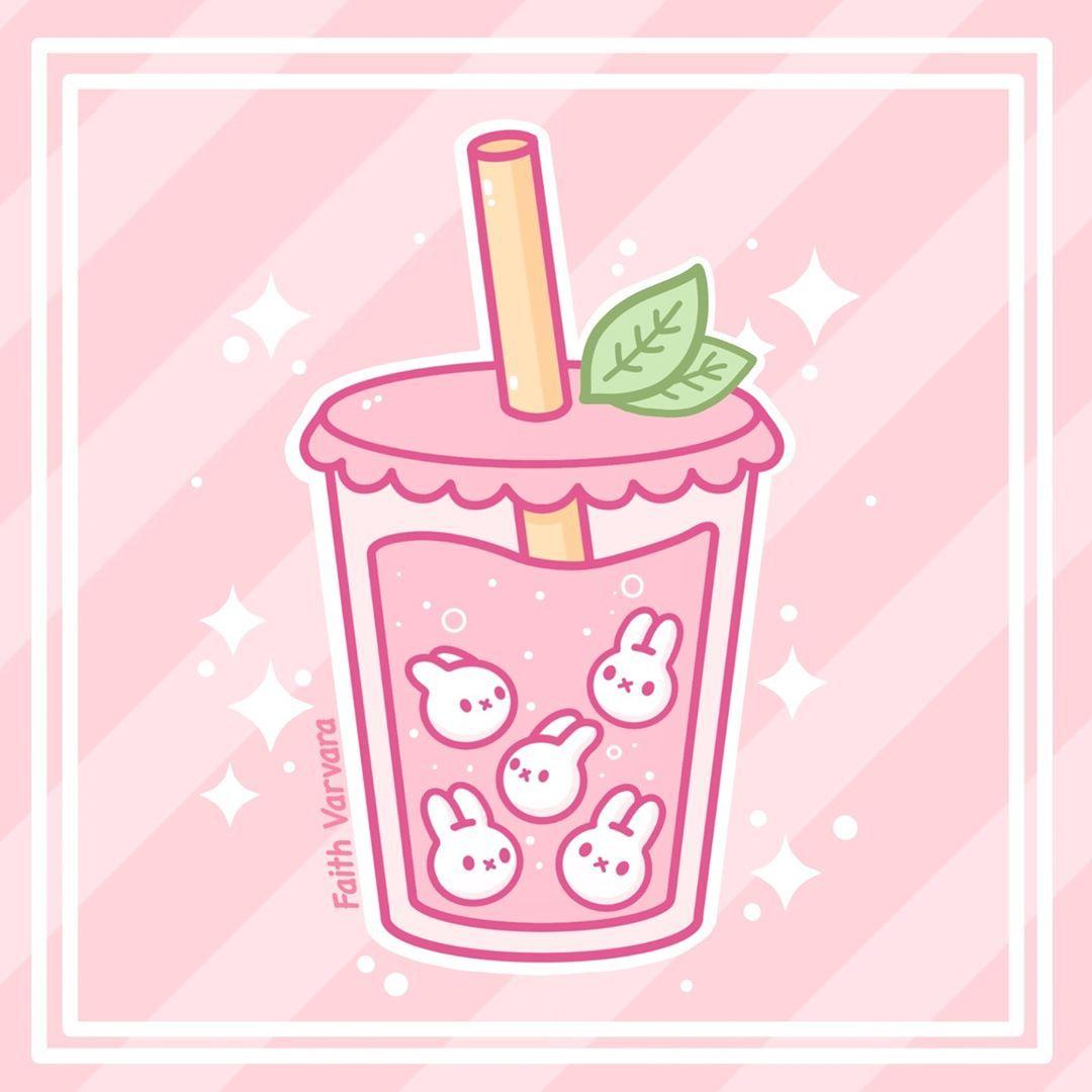Kawaii Among Us Boba Tea Wallpaper Just Like Heaven