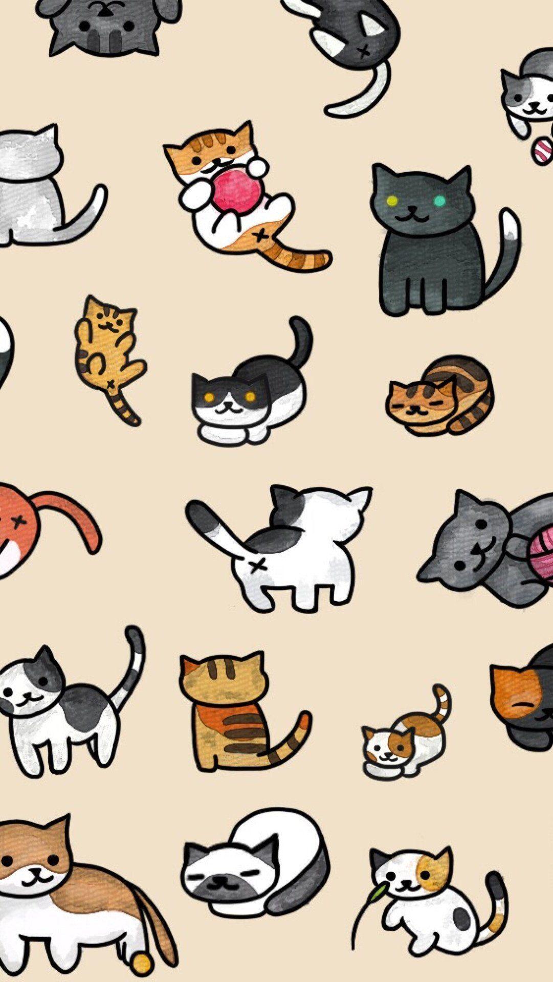 Cute Cartoon Cat iPhone Wallpapers Top Free Cute Cartoon Cat iPhone