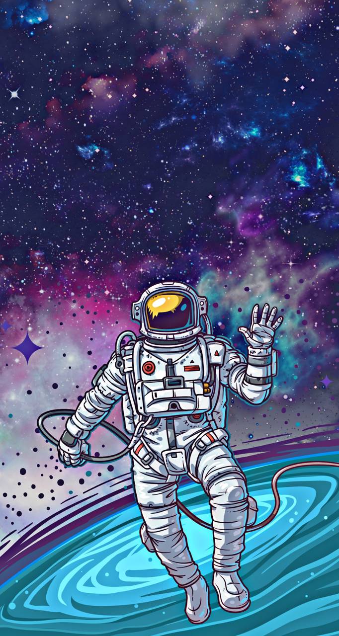 Animated Space Astronaut Wallpaper