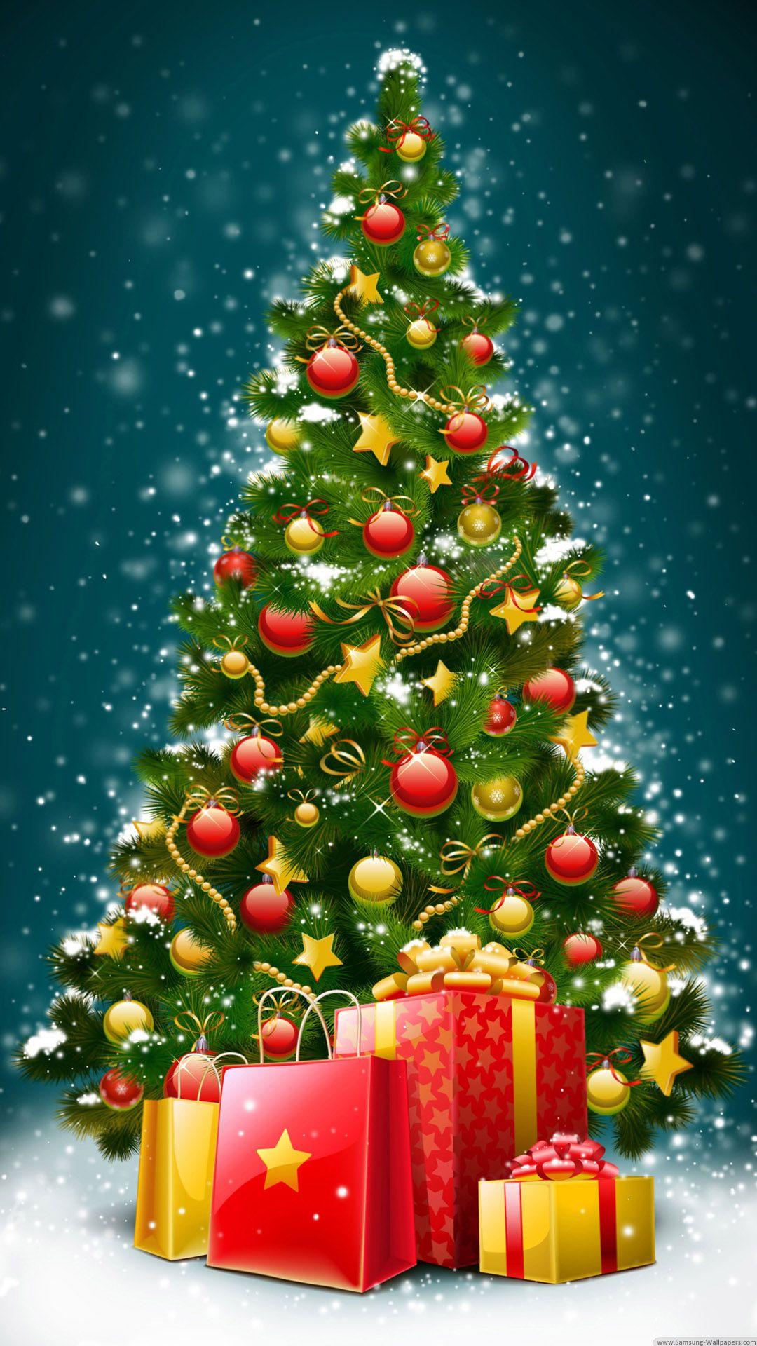 Christmas Tree HD Phone Wallpapers Top Free Christmas Tree HD Phone Backgrounds WallpaperAccess