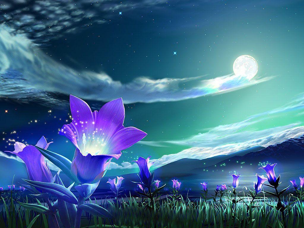 Flowers and Moon Wallpapers Top Free Flowers and Moon Backgrounds WallpaperAccess