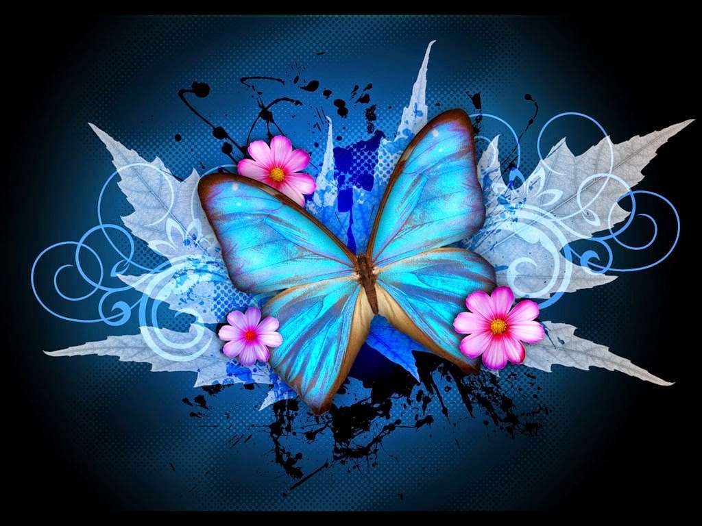 Blue Flower and Butterfly Wallpapers Top Free Blue Flower and