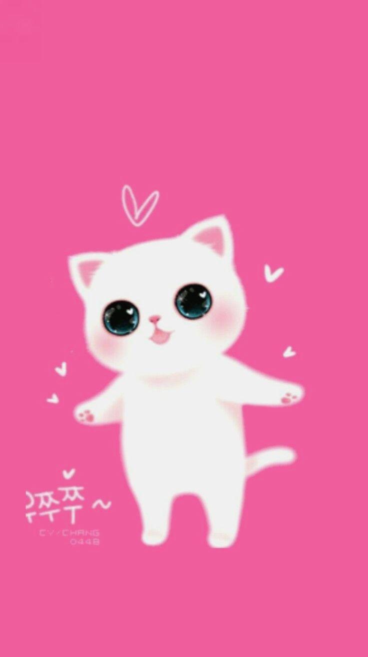 Cute Pink Cat Wallpapers Top Free Cute Pink Cat Backgrounds WallpaperAccess