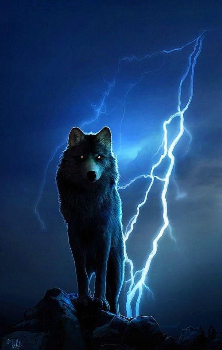 Blue Lightning Wolf Wallpapers Top Free Blue Lightning Wolf Backgrounds WallpaperAccess